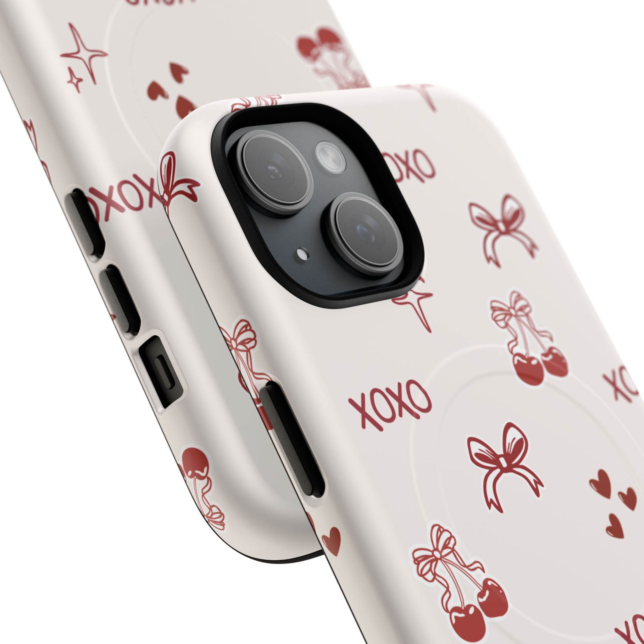 Pink Checker Heart Phone Case — Cute Protective Magnetic Case