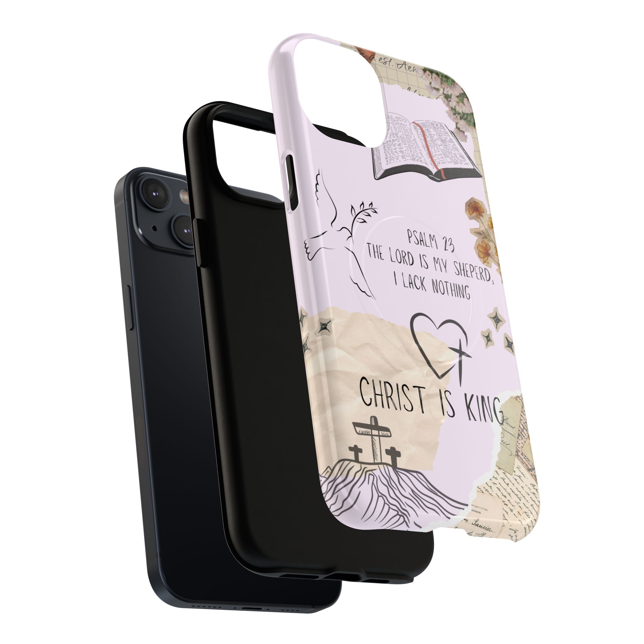 MagSafe Phone Case — "Christ Is King" Psalm 23 Tough Magnetic Case
