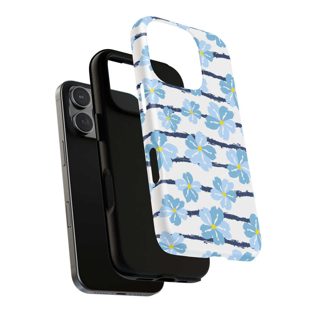 Floral Blue Tie-Dye Tough Magnetic Phone Case