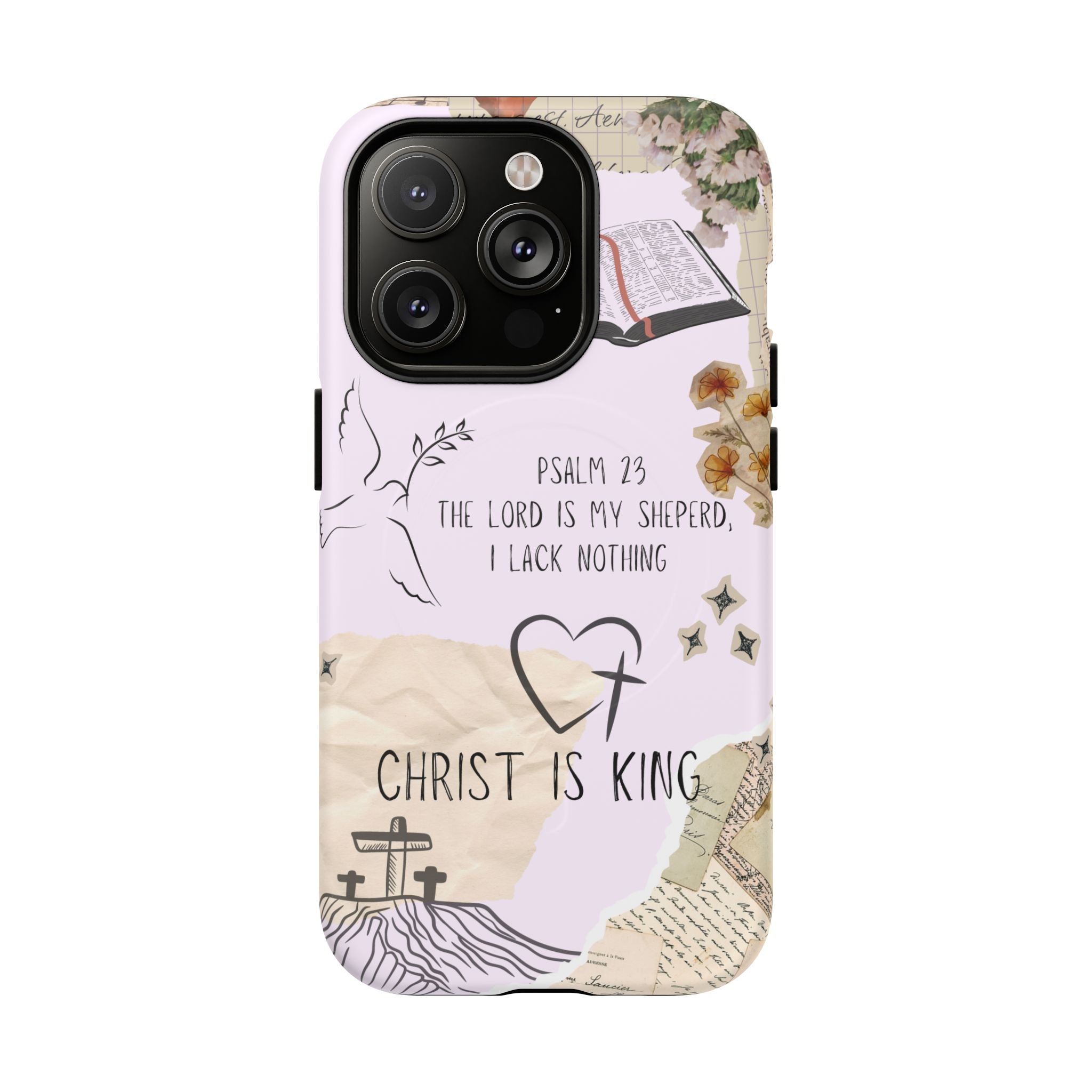 MagSafe Phone Case — "Christ Is King" Psalm 23 Tough Magnetic Case