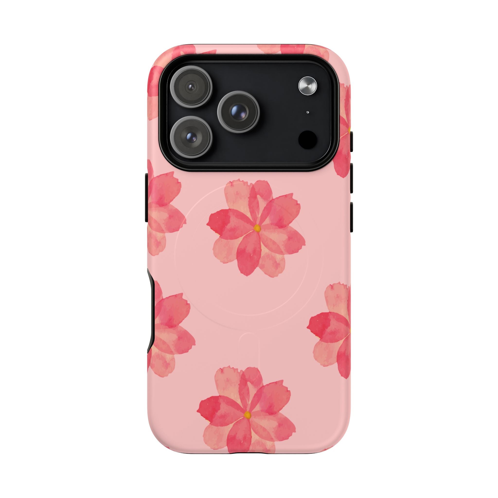 Pink Floral Tough Magnetic Phone Case — Sakura Blossom Protective Cover