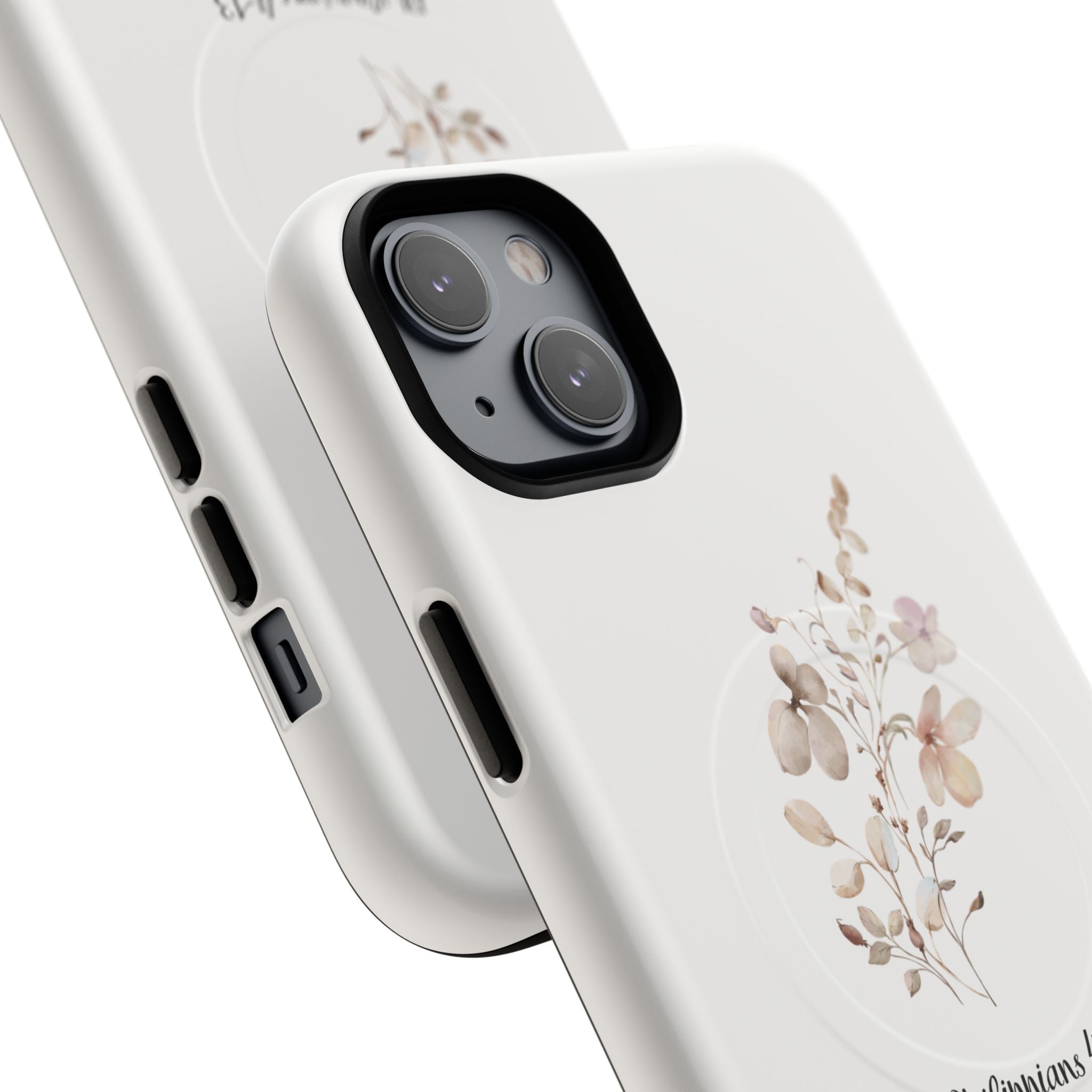 Floral Scripture Tough Magnetic Phone Case — “I Can Do All Things” Philippians 4:13