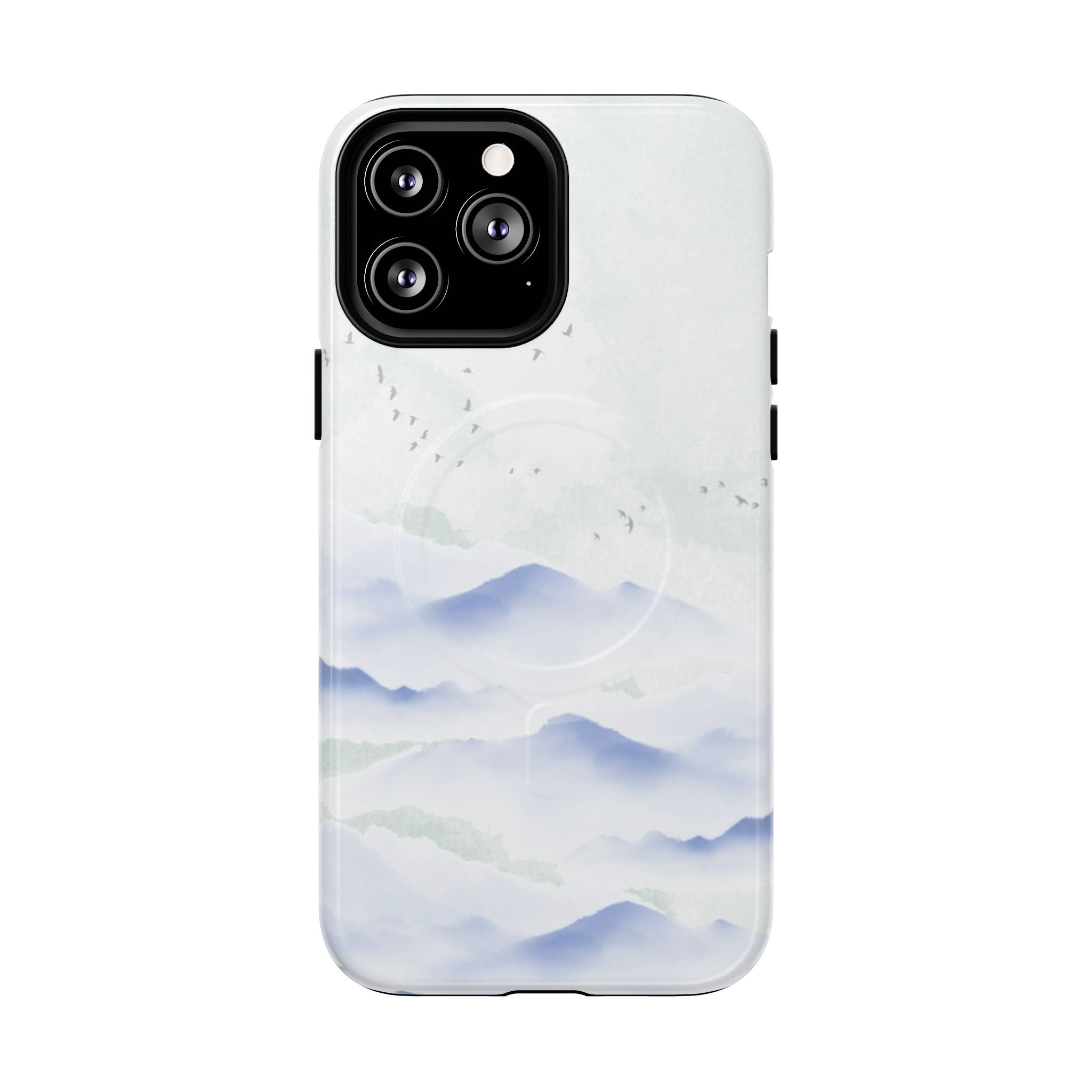 Magnetic Tough Phone Case — Serene Watercolor Mountain Design