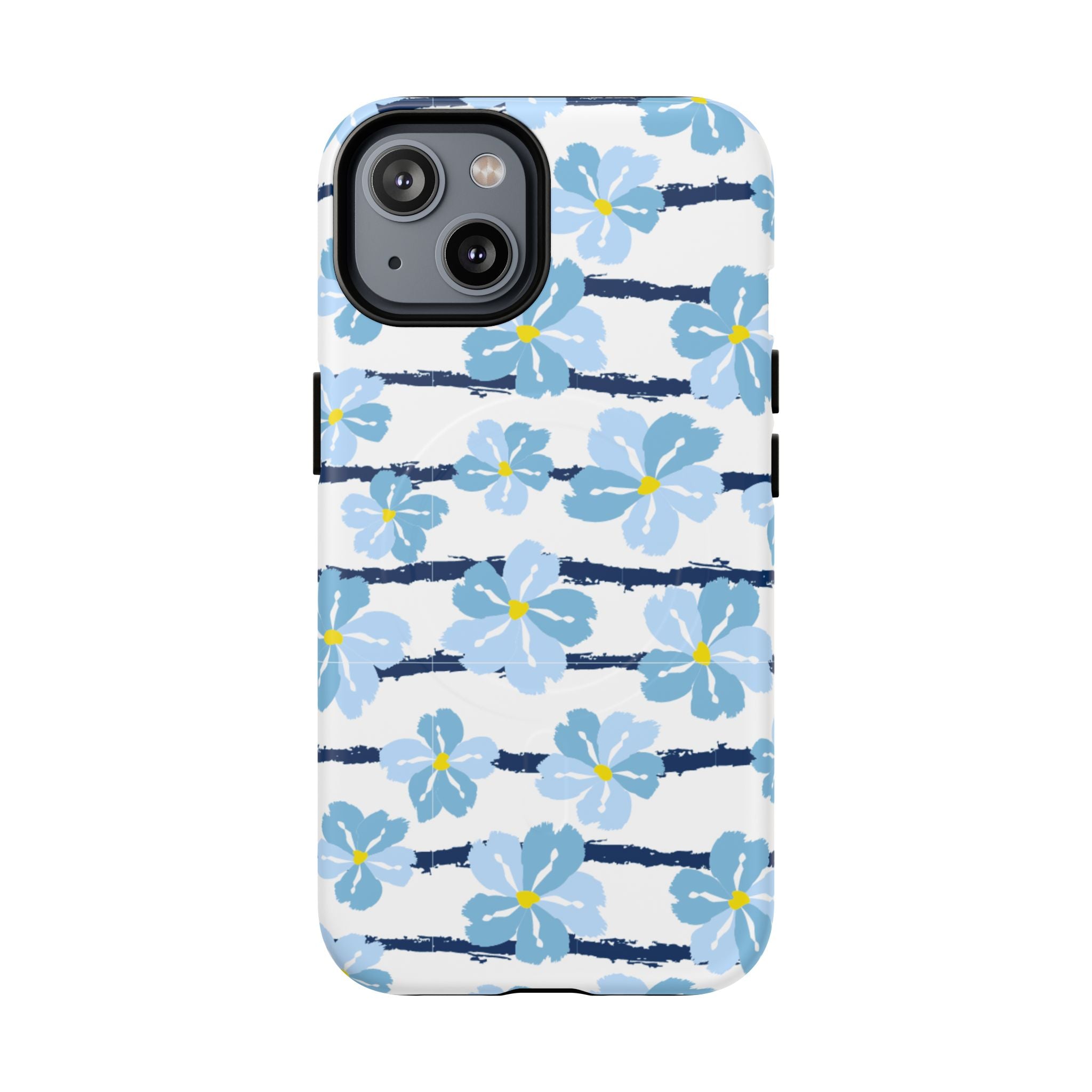 Floral Blue Tie-Dye Tough Magnetic Phone Case