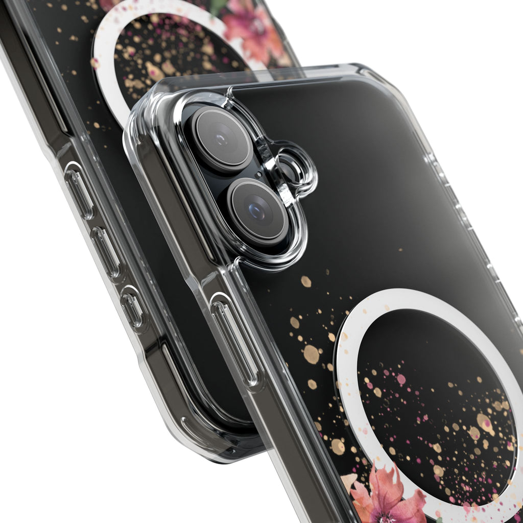 MagSafe Clear Phone Case — Pink Floral Protective Case