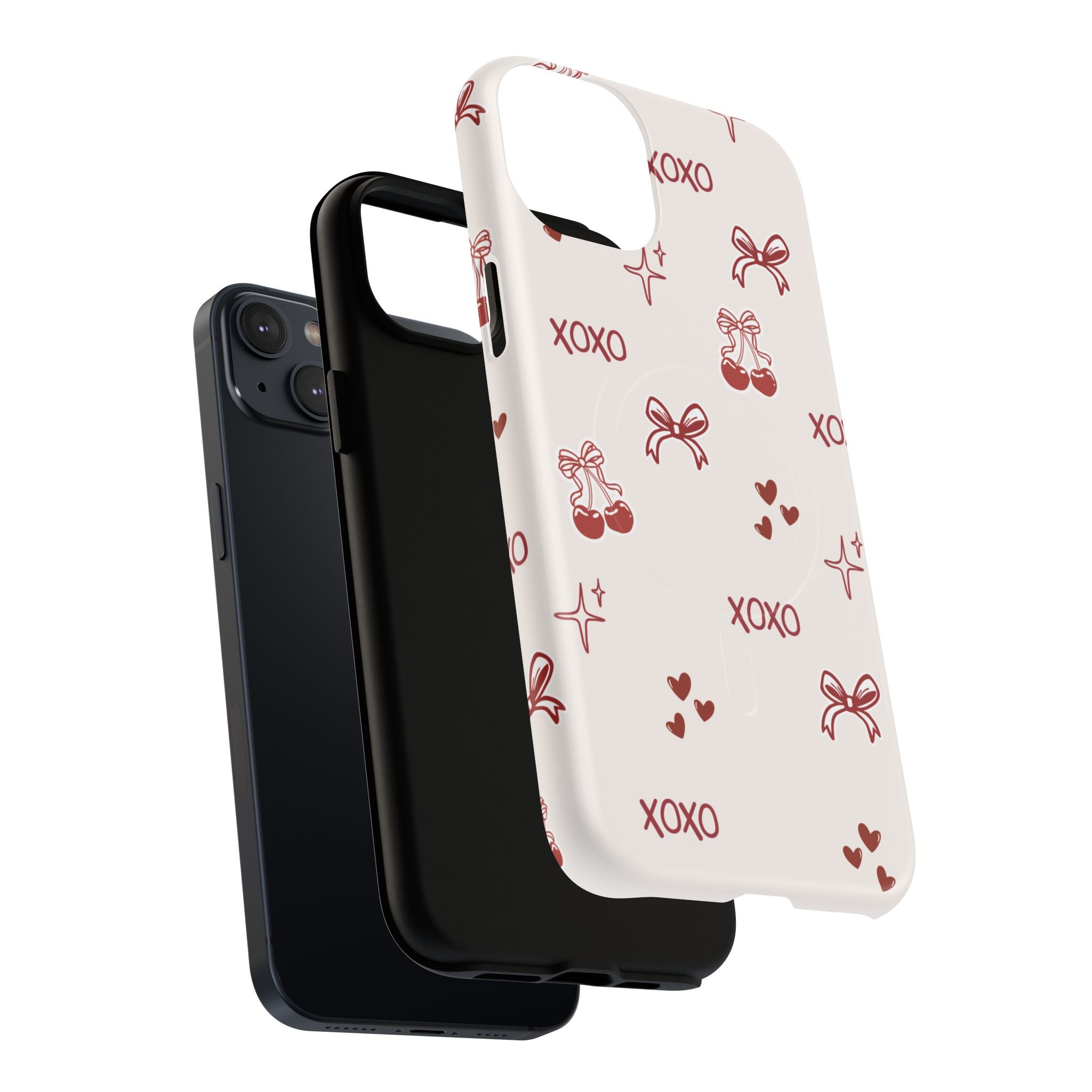 Pink Checker Heart Phone Case — Cute Protective Magnetic Case