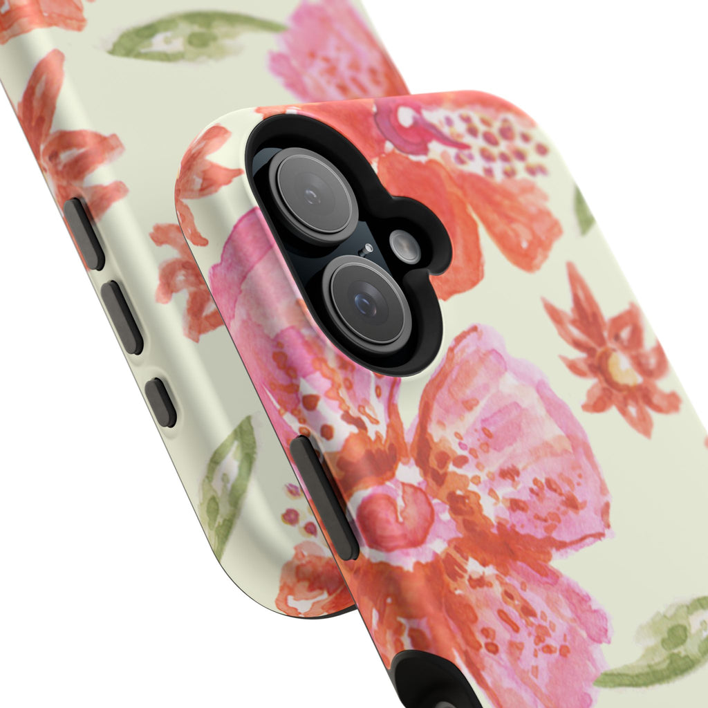 Floral Watercolor Phone Case — Impact‑Resistant Magnetic Protective Cover