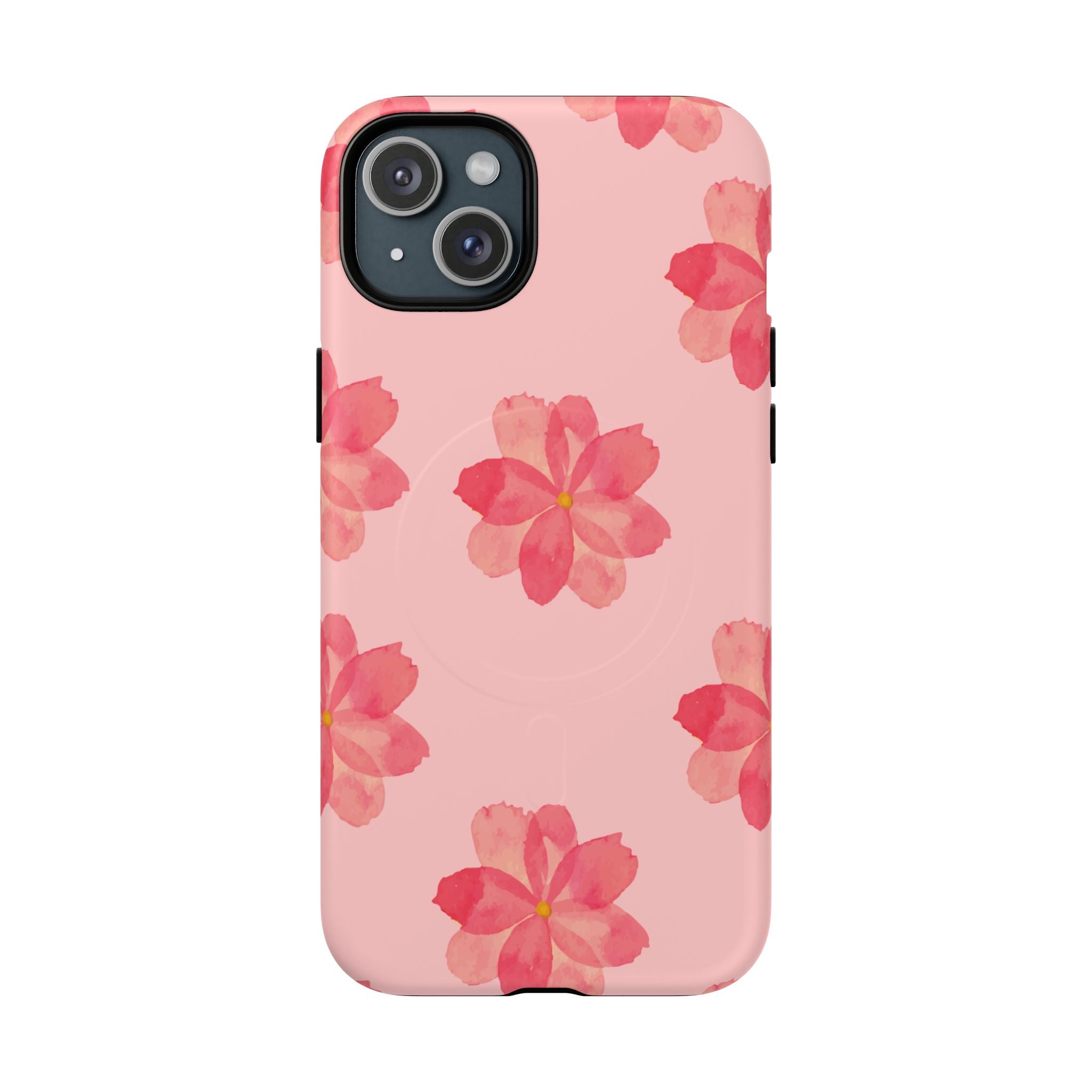 Pink Floral Tough Magnetic Phone Case — Sakura Blossom Protective Cover