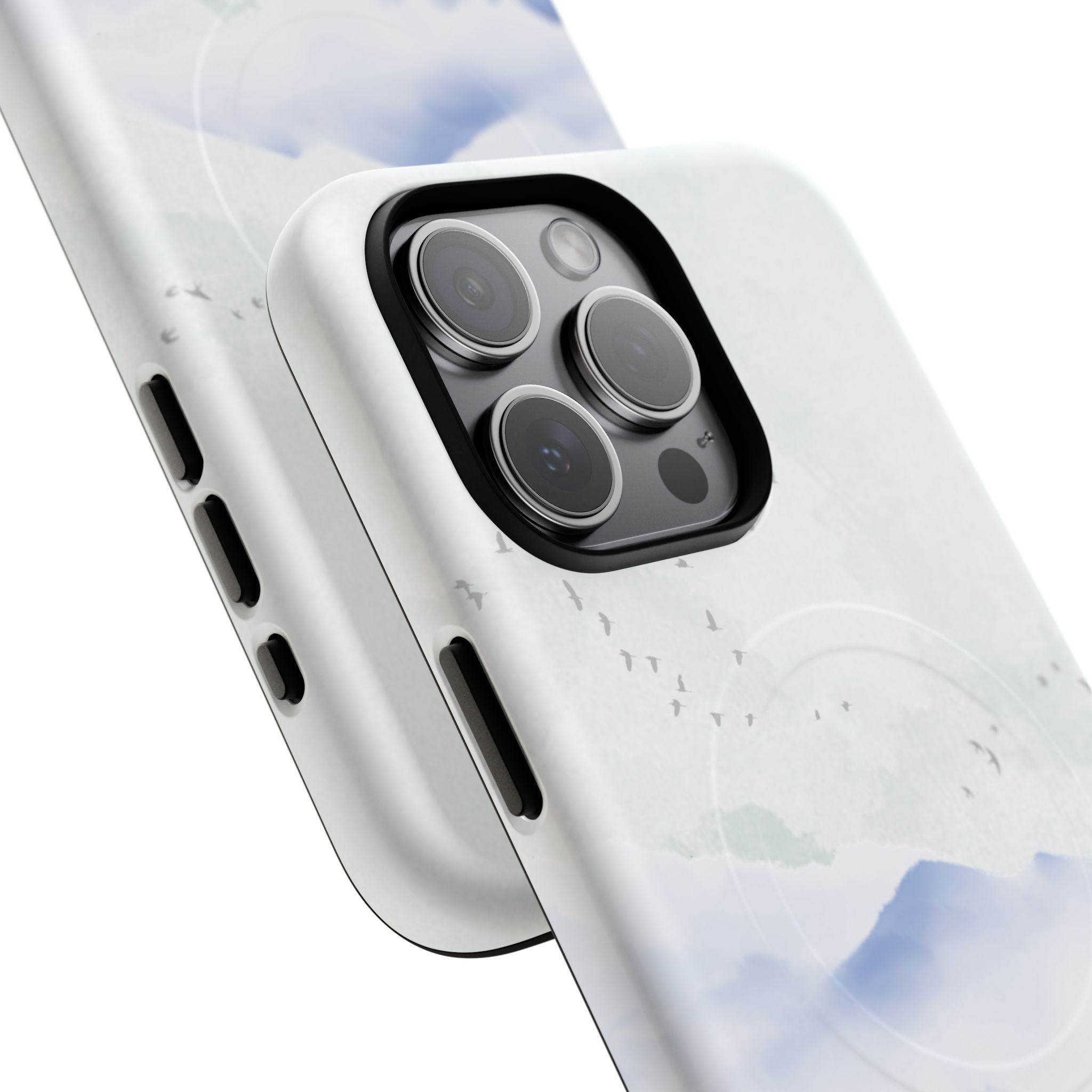 Magnetic Tough Phone Case — Serene Watercolor Mountain Design