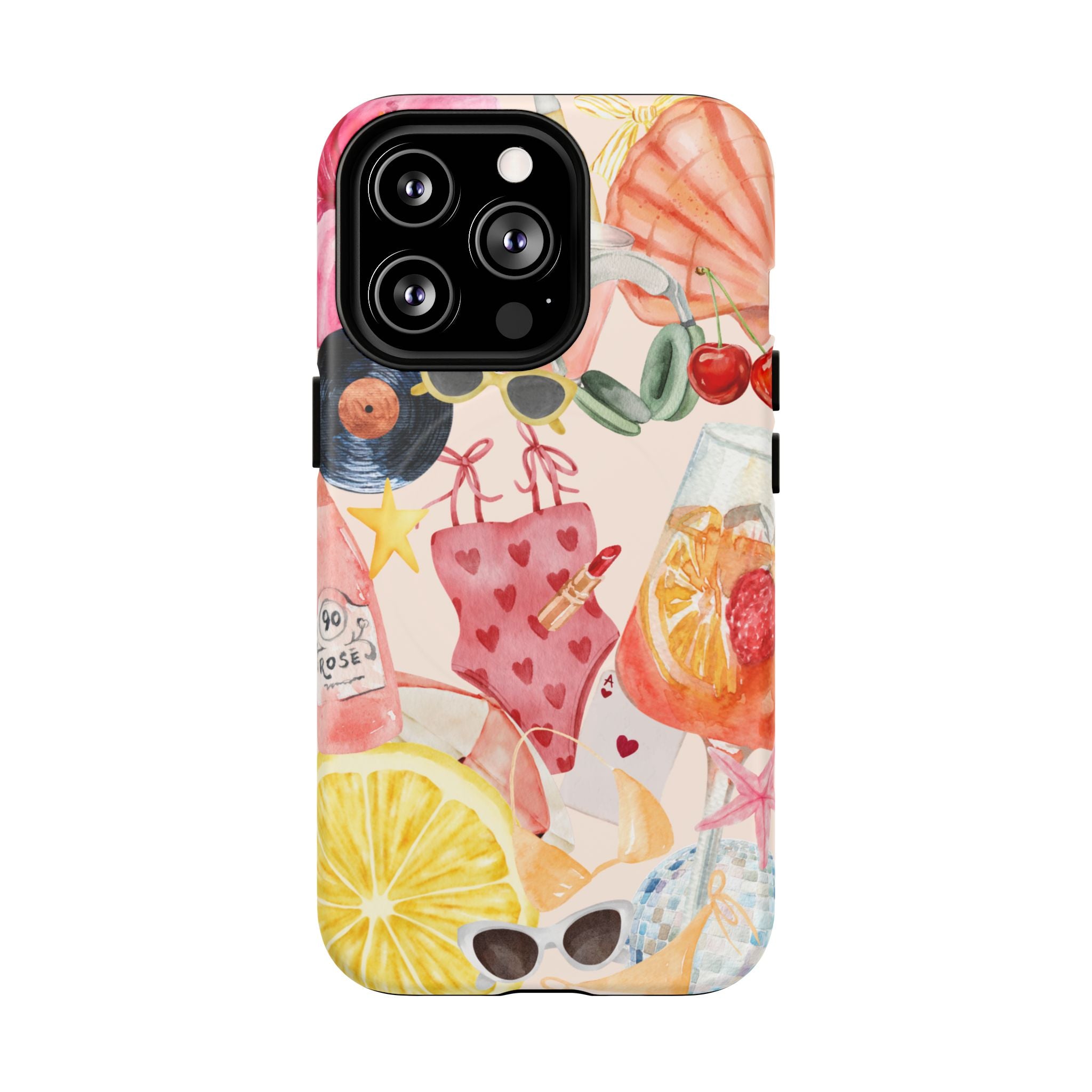 Tropical Summer Phone Case – Beach Drinks & Swimwear Magnetic Tough Case