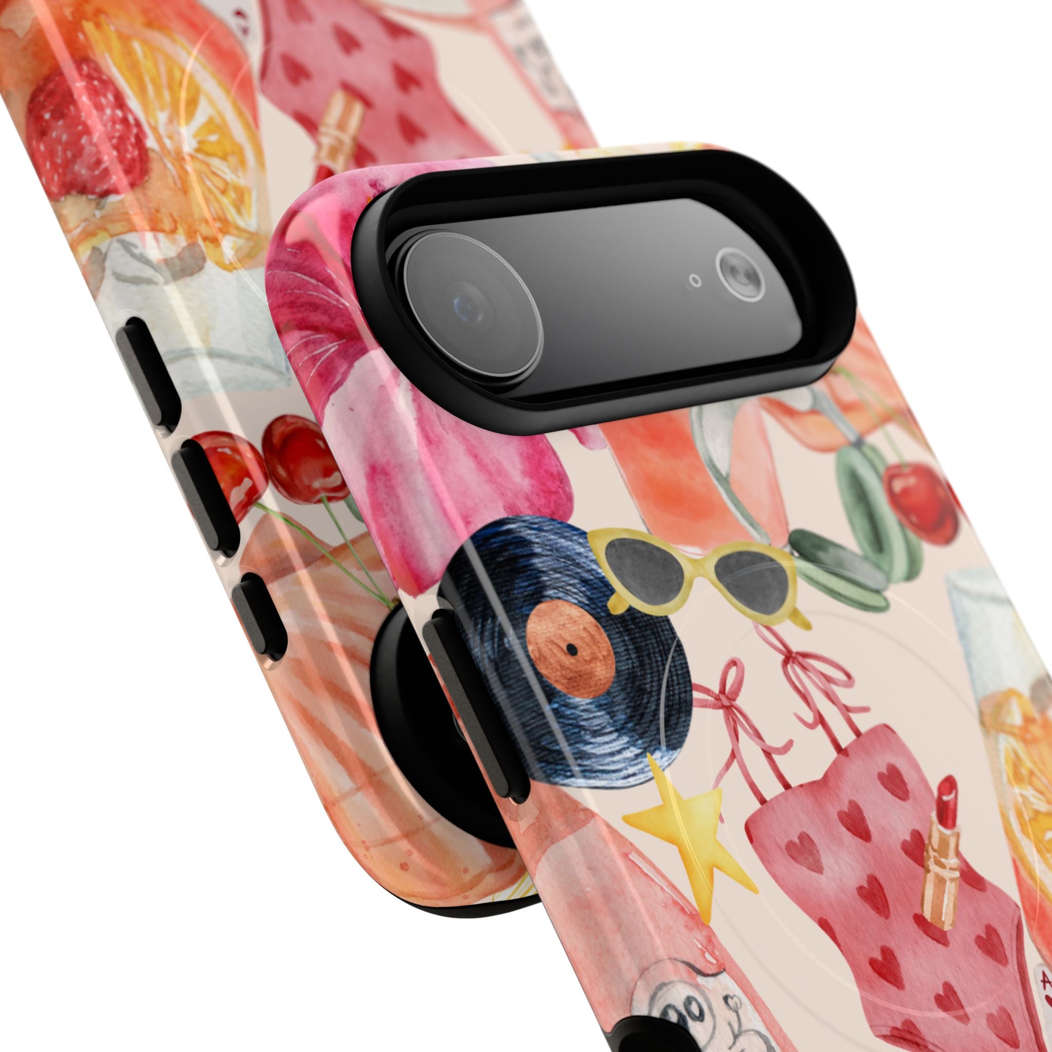 Tropical Summer Phone Case – Beach Drinks & Swimwear Magnetic Tough Case