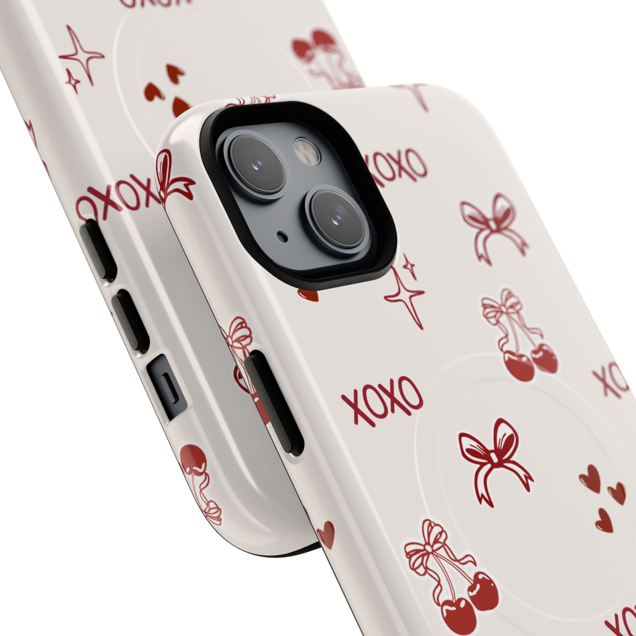 Pink Checker Heart Phone Case — Cute Protective Magnetic Case