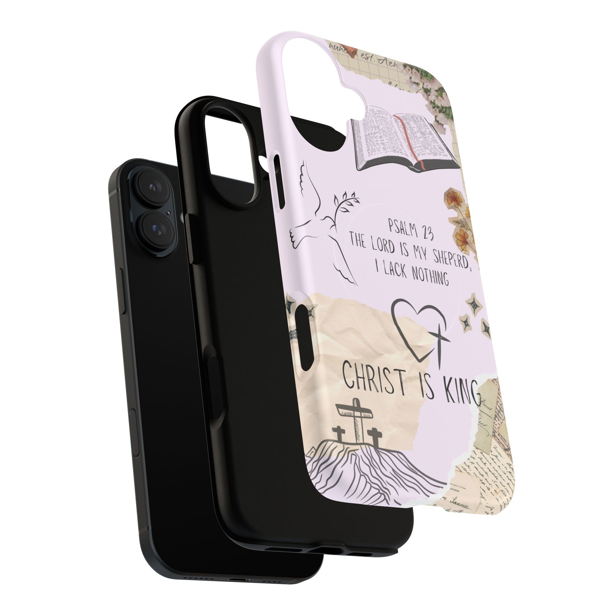 MagSafe Phone Case — "Christ Is King" Psalm 23 Tough Magnetic Case