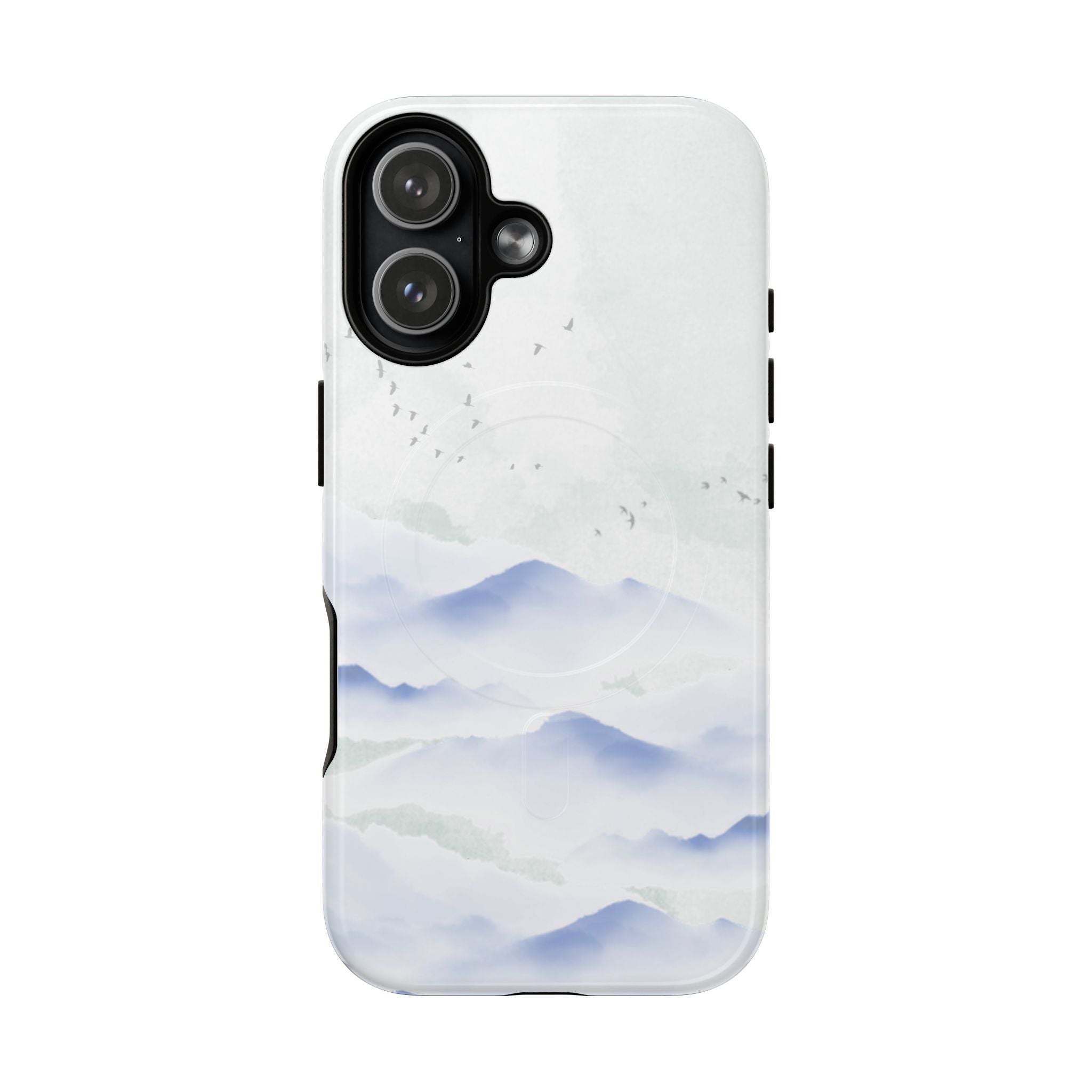 Magnetic Tough Phone Case — Serene Watercolor Mountain Design