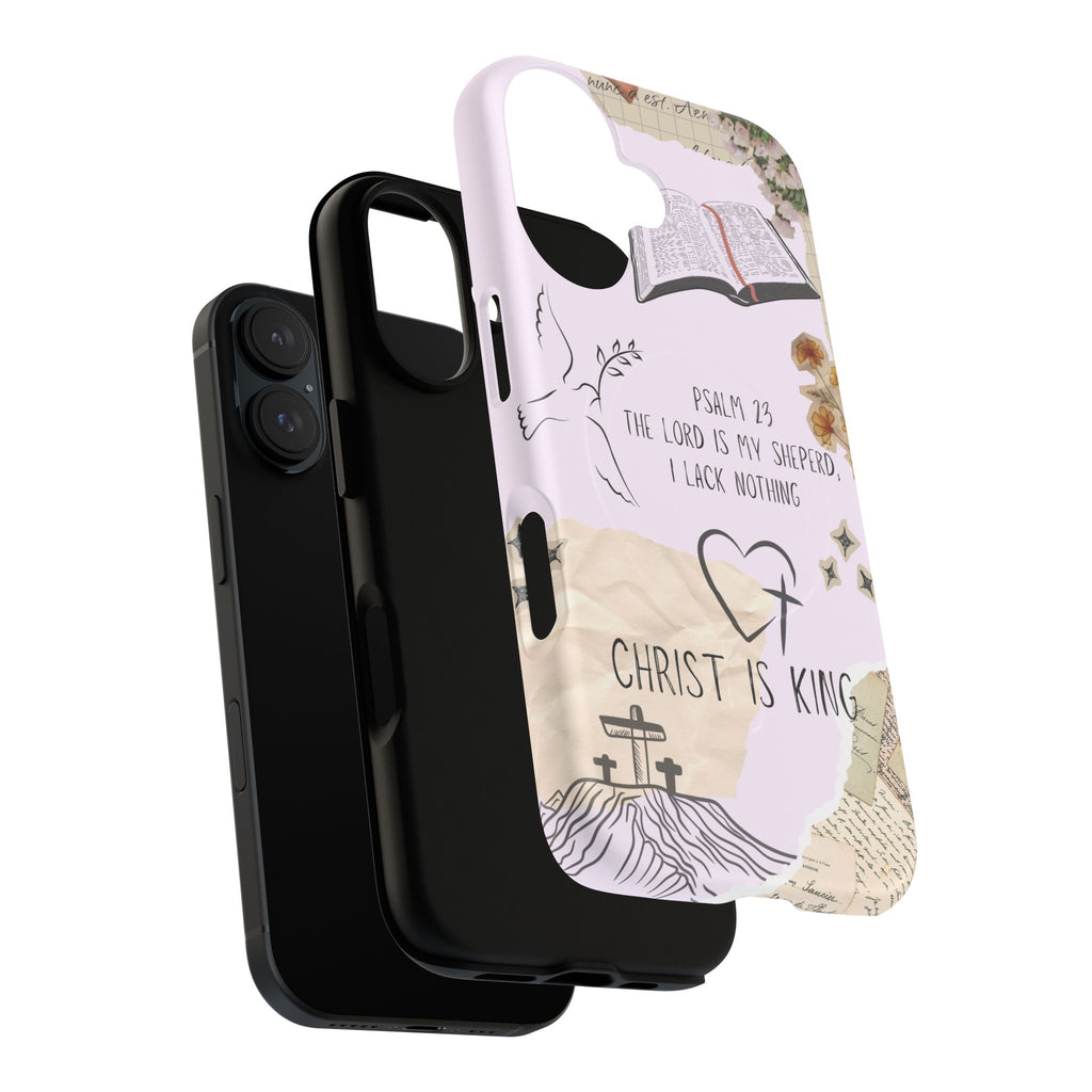 MagSafe Phone Case — "Christ Is King" Psalm 23 Tough Magnetic Case