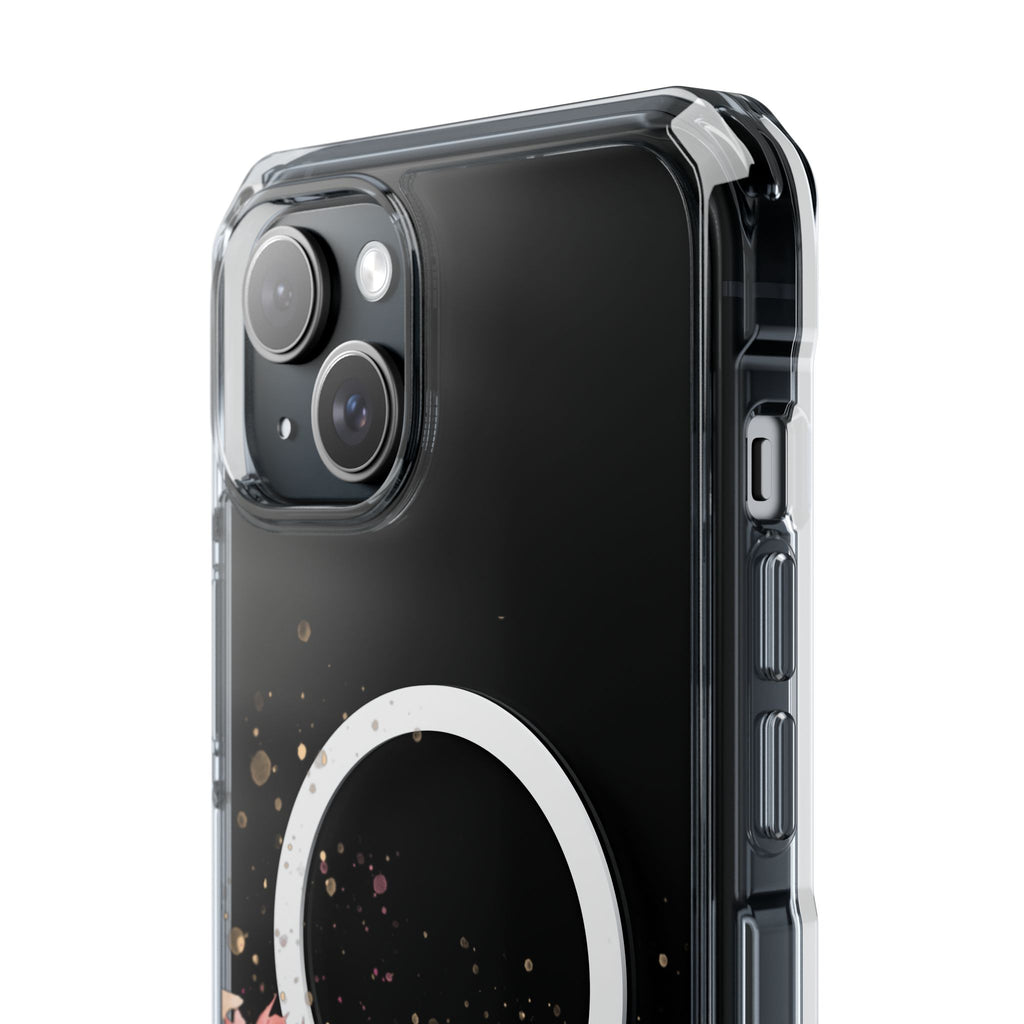 MagSafe Clear Phone Case — Pink Floral Protective Case