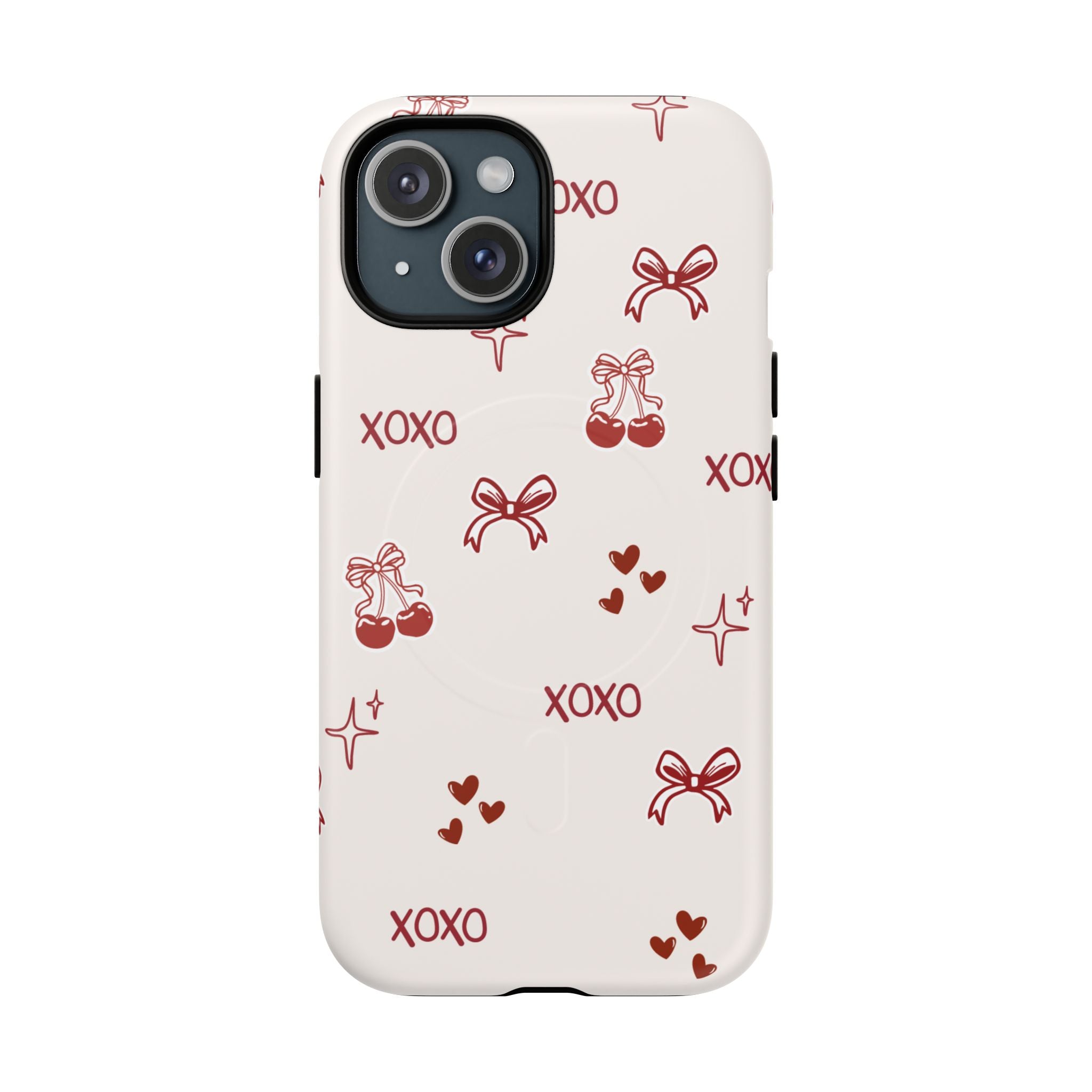 Pink Checker Heart Phone Case — Cute Protective Magnetic Case