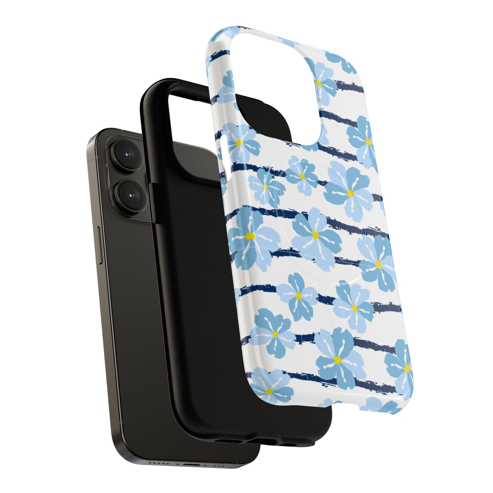 Floral Blue Tie-Dye Tough Magnetic Phone Case