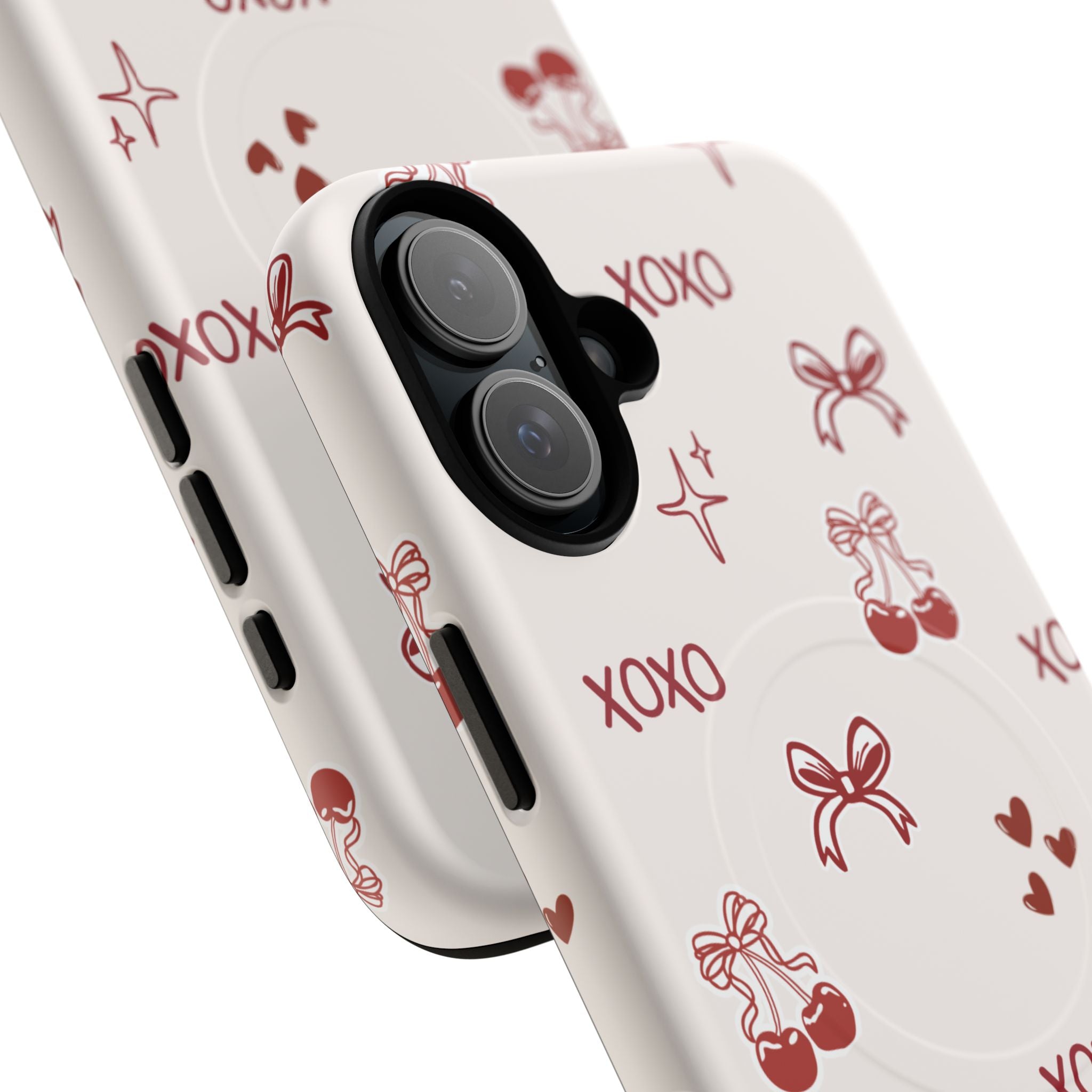 Pink Checker Heart Phone Case — Cute Protective Magnetic Case
