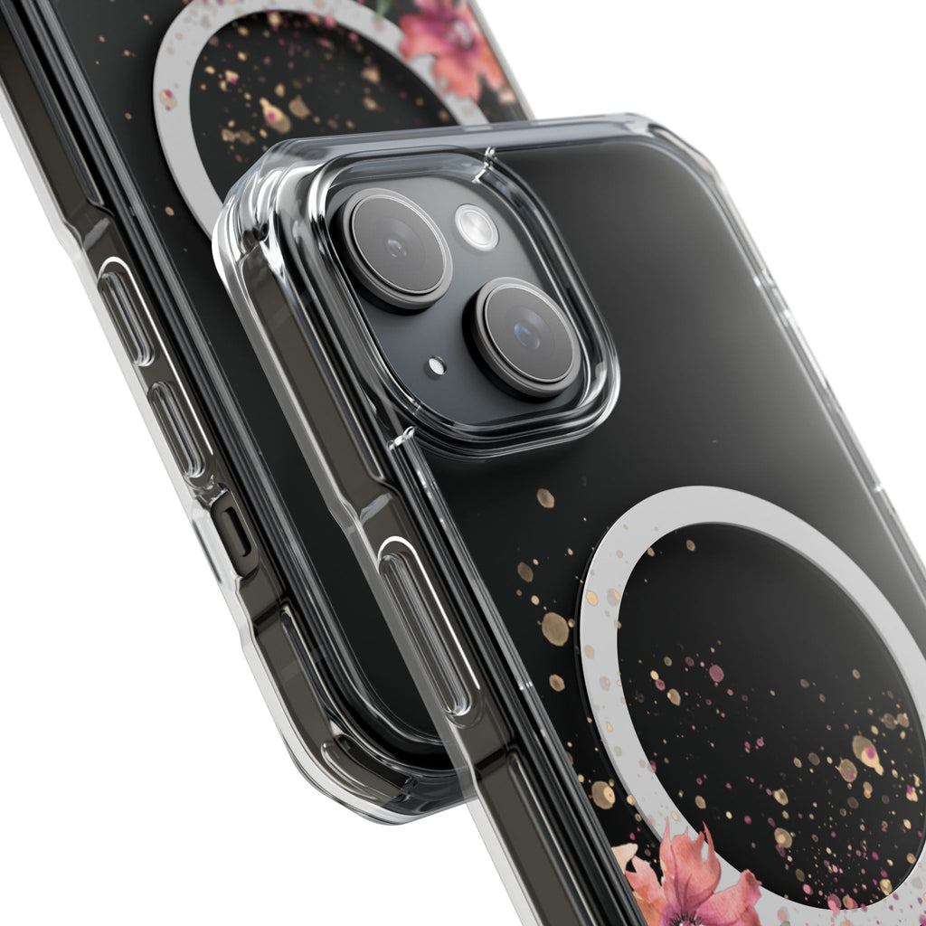 MagSafe Clear Phone Case — Pink Floral Protective Case