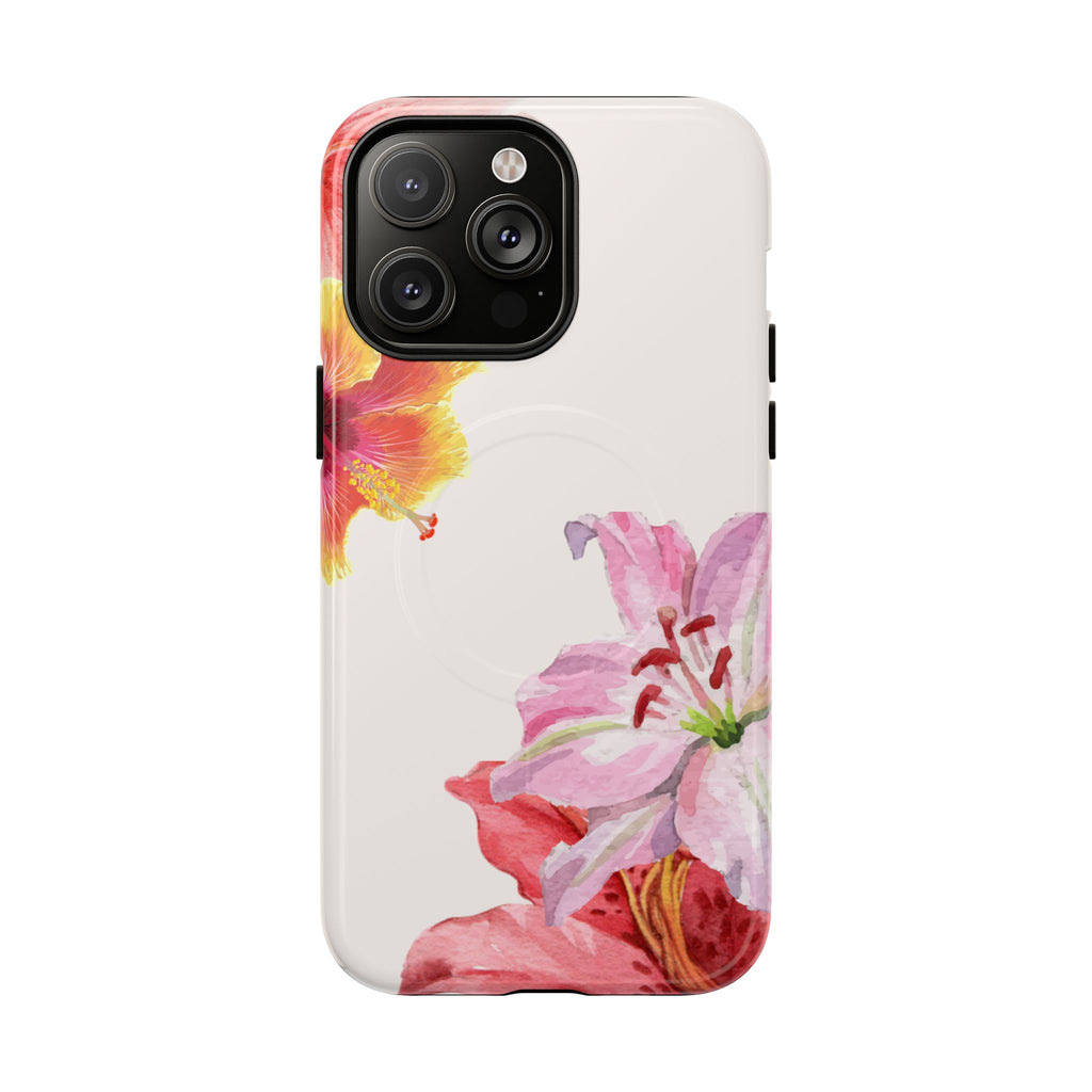 Floral Tough Magnetic Phone Case — Pink Lily Protection
