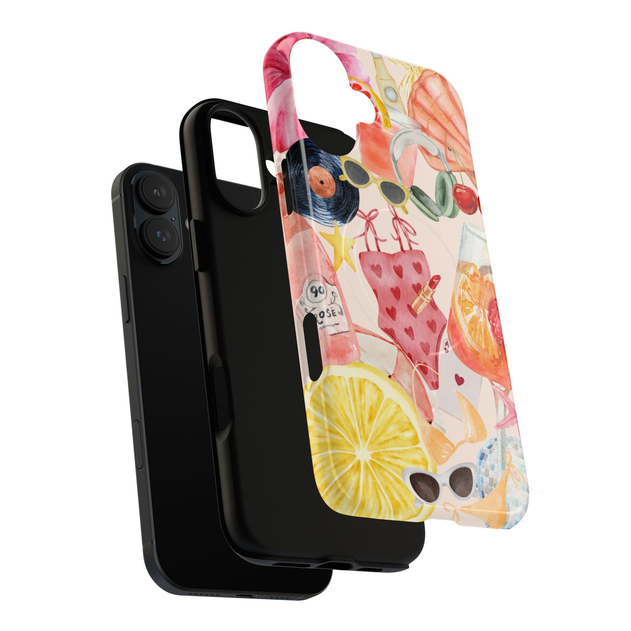 Tropical Summer Phone Case – Beach Drinks & Swimwear Magnetic Tough Case