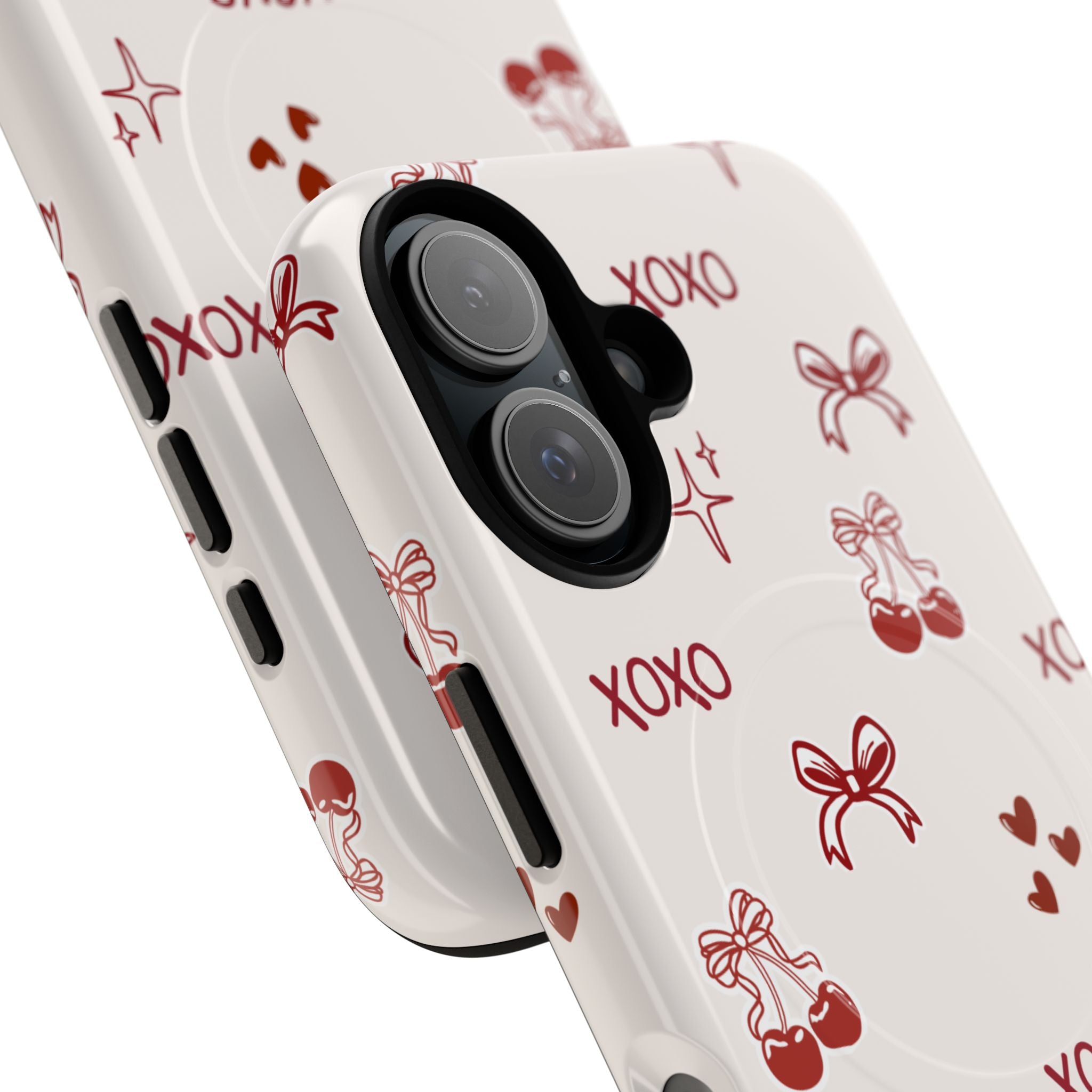 Pink Checker Heart Phone Case — Cute Protective Magnetic Case