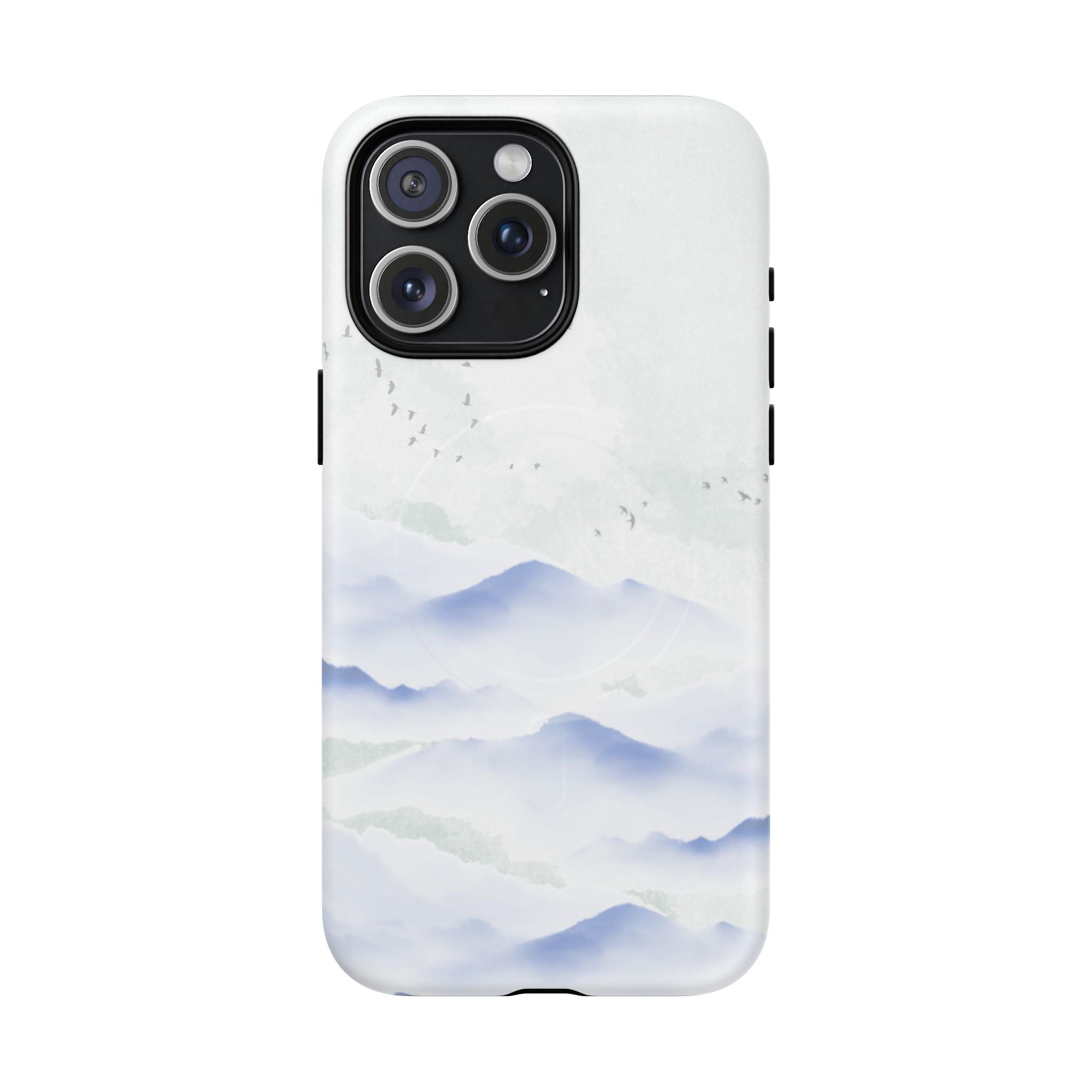 Magnetic Tough Phone Case — Serene Watercolor Mountain Design