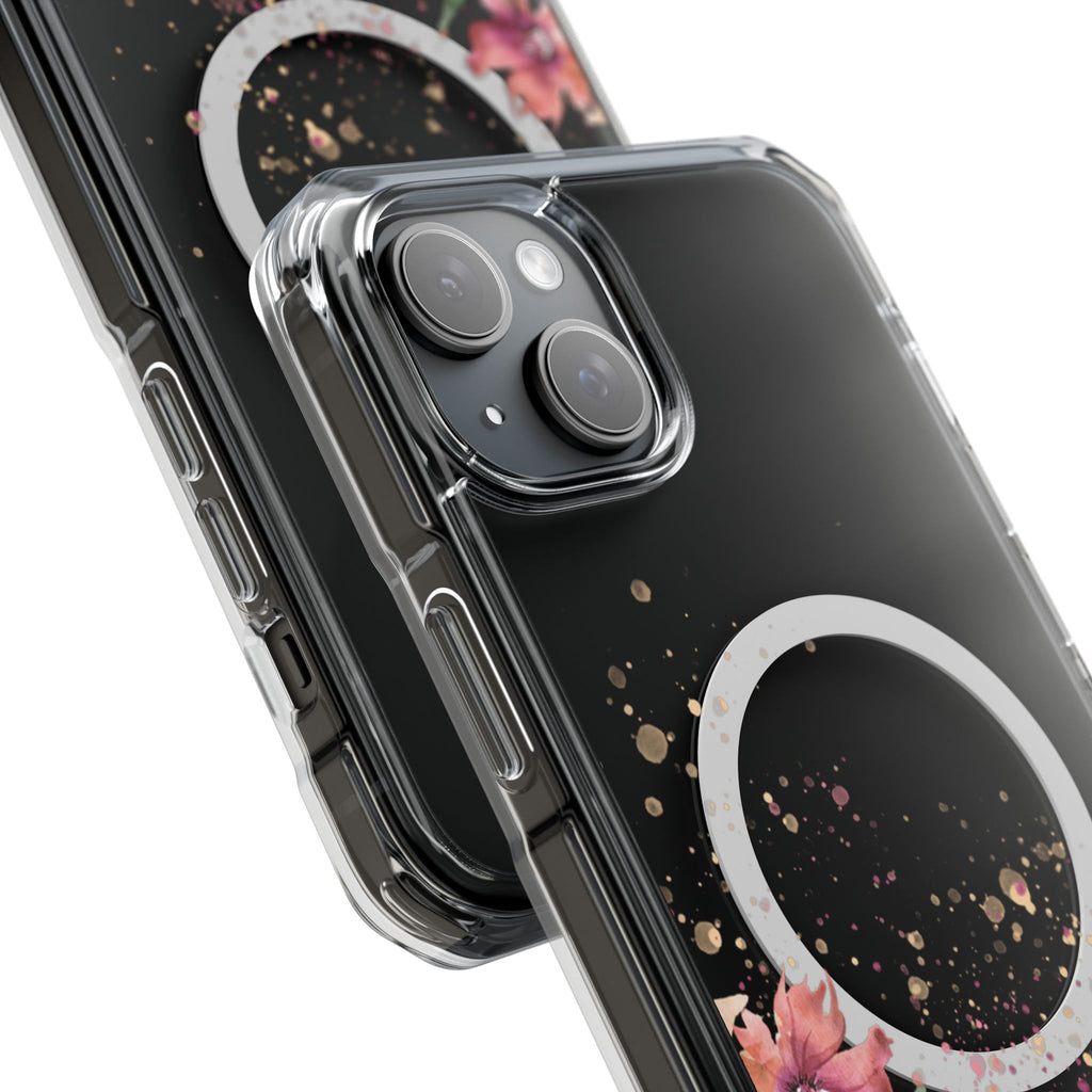 MagSafe Clear Phone Case — Pink Floral Protective Case
