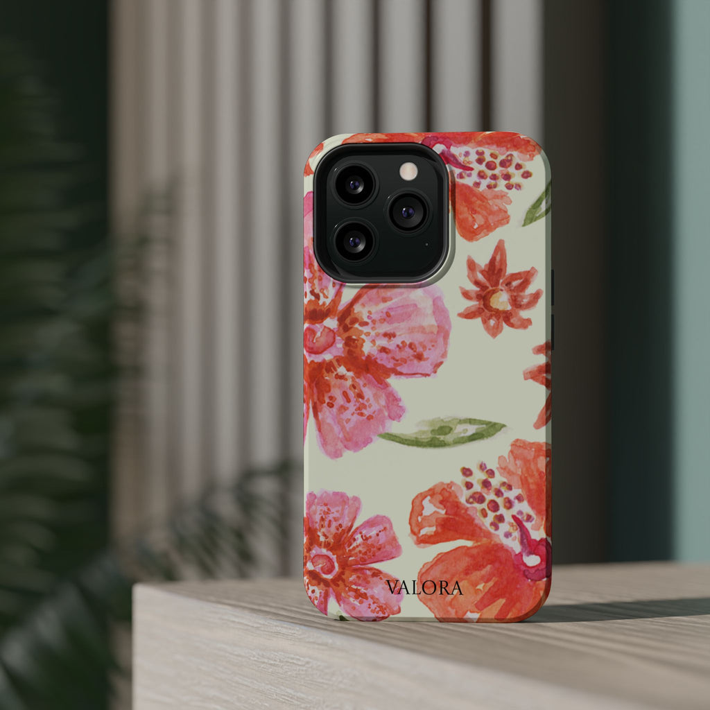 Floral Watercolor Phone Case — Impact‑Resistant Magnetic Protective Cover