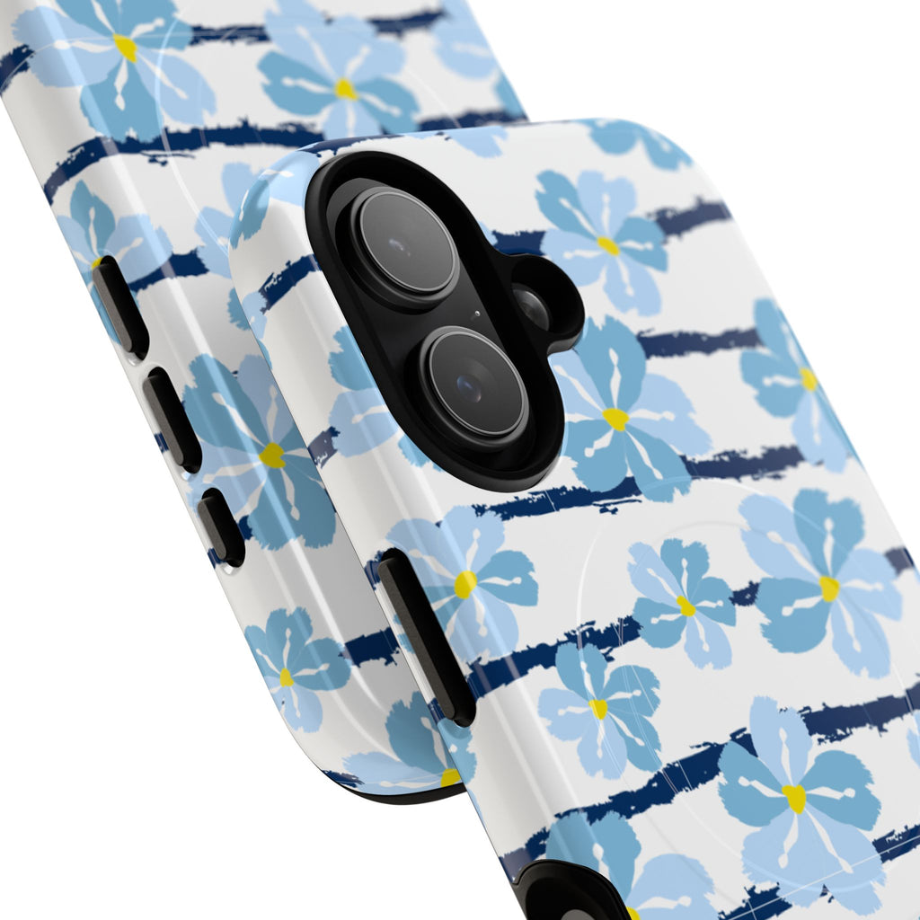 Floral Blue Tie-Dye Tough Magnetic Phone Case
