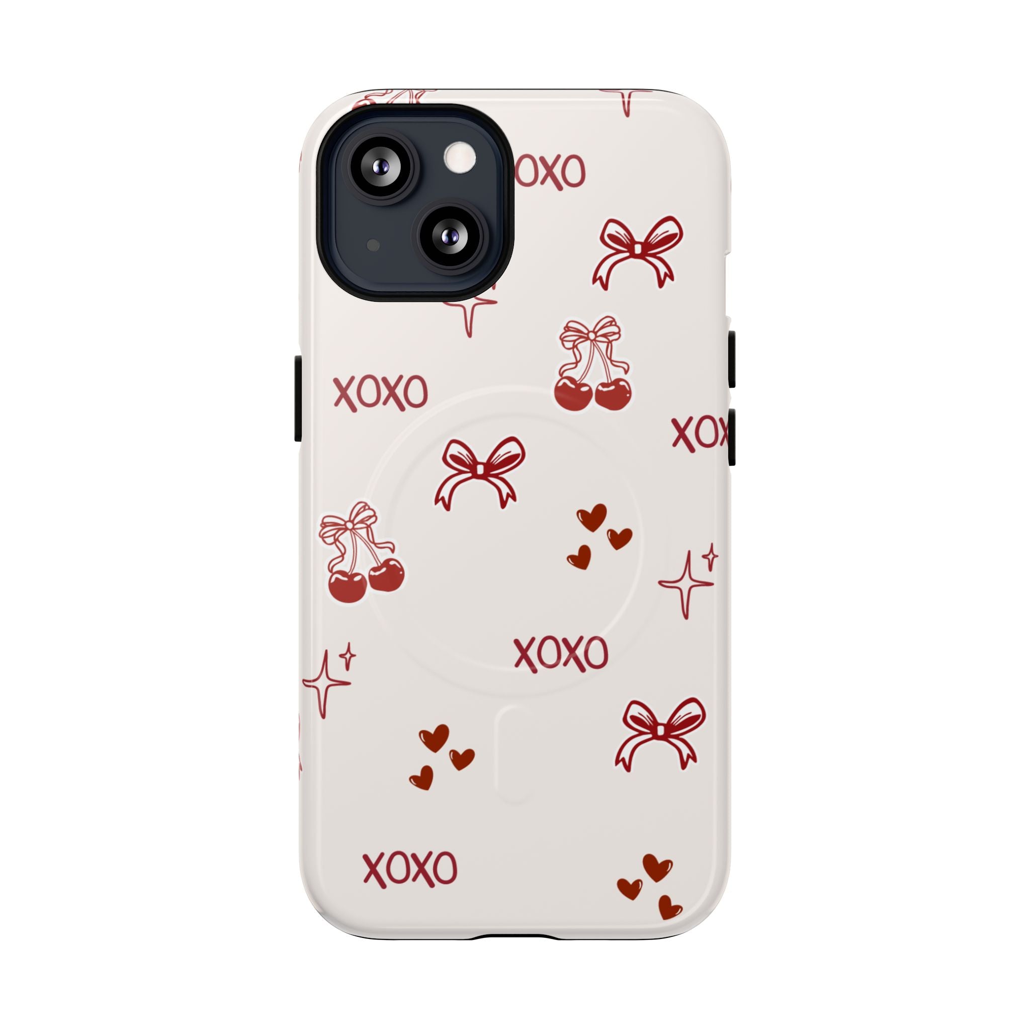 Pink Checker Heart Phone Case — Cute Protective Magnetic Case