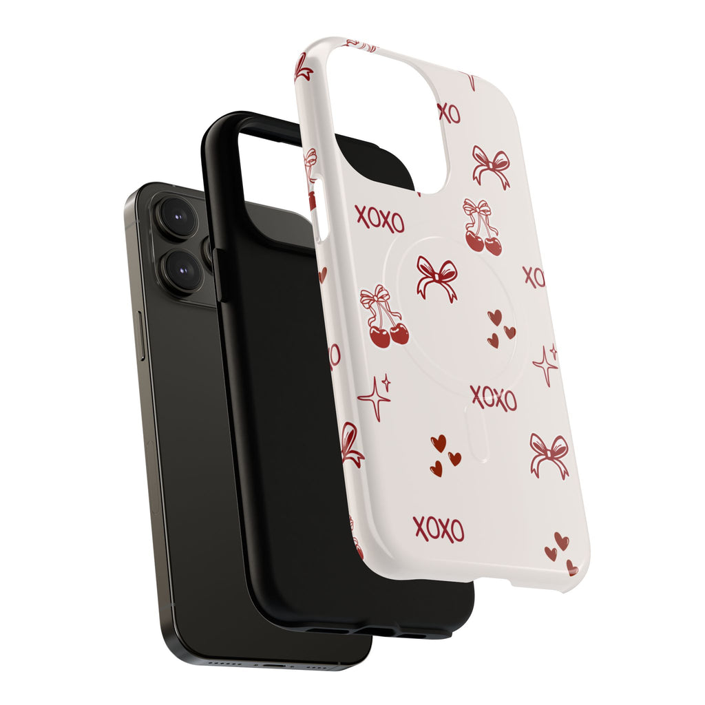 Pink Checker Heart Phone Case — Cute Protective Magnetic Case