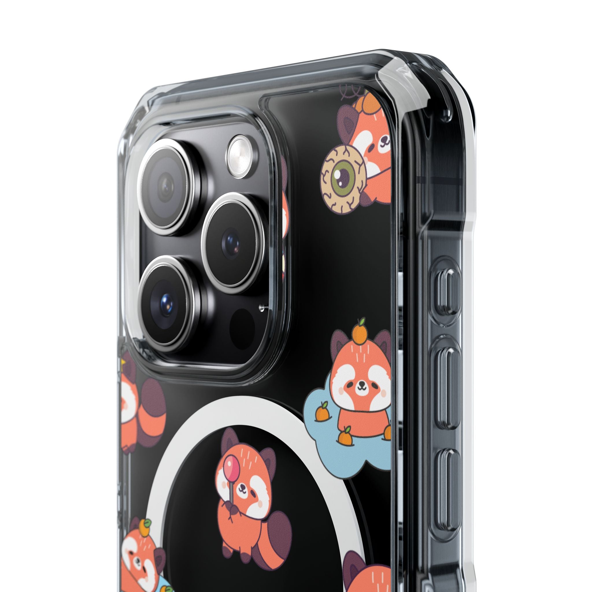 Red Panda Pattern Clear MagSafe Phone Case — Magnetic Protective Case
