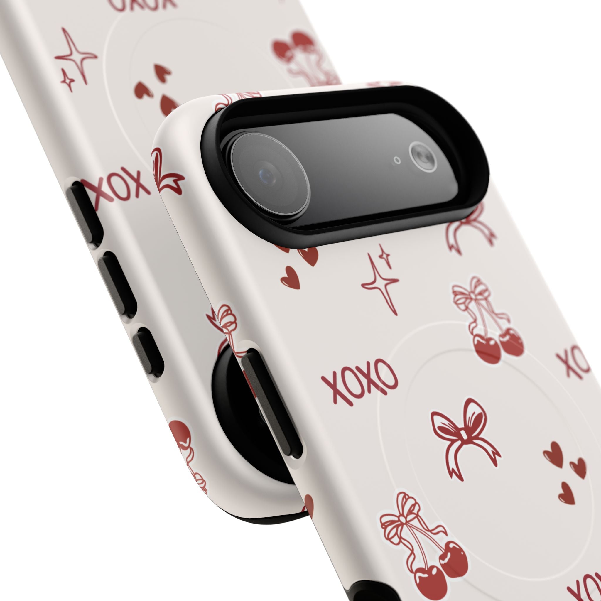 Pink Checker Heart Phone Case — Cute Protective Magnetic Case