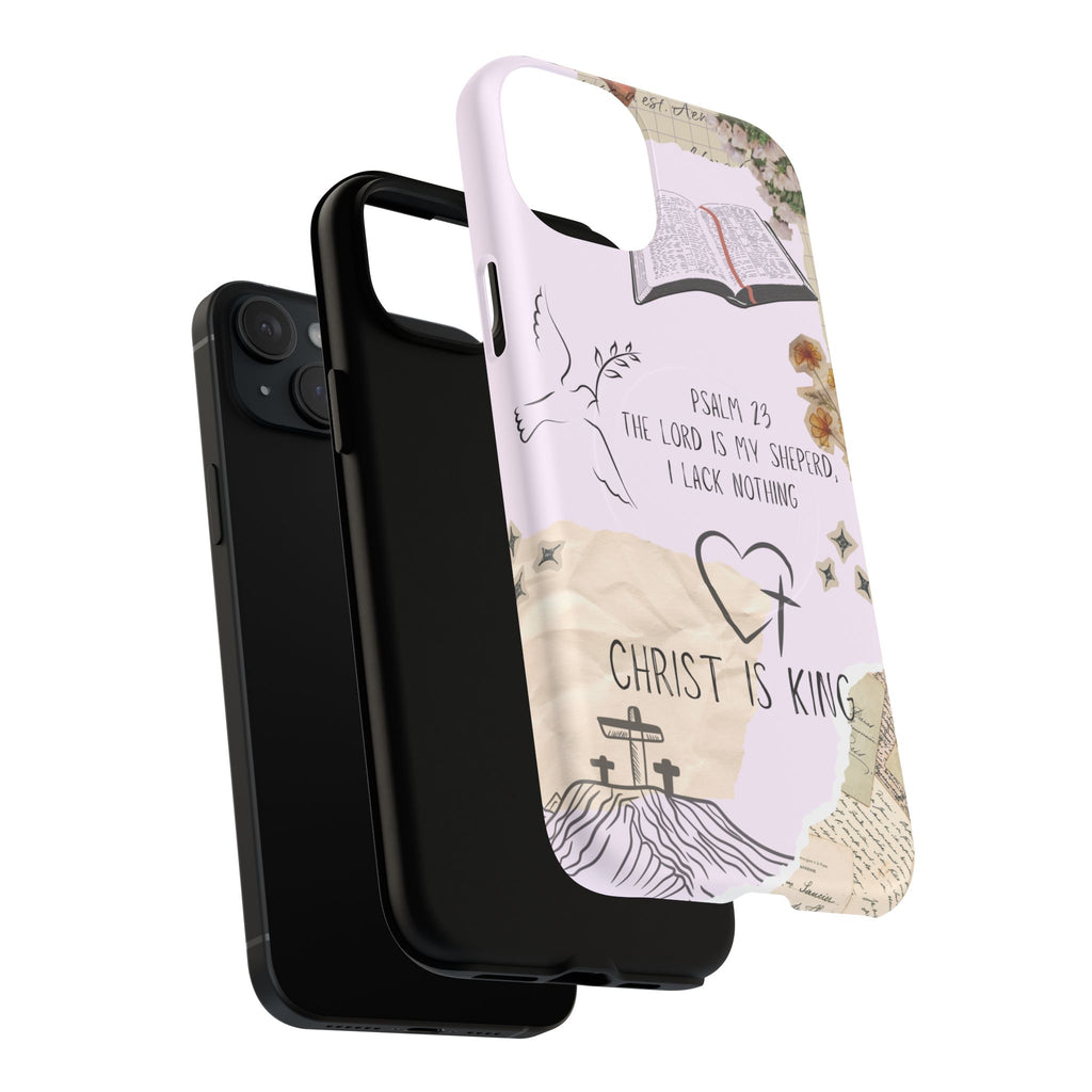 MagSafe Phone Case — "Christ Is King" Psalm 23 Tough Magnetic Case