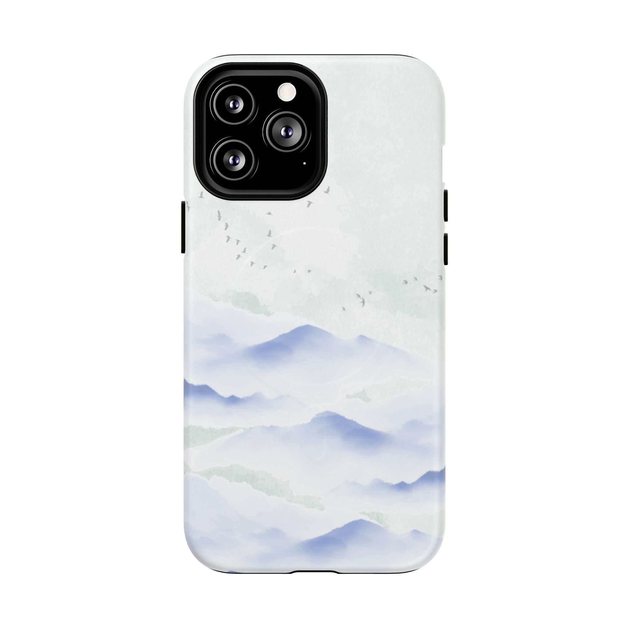 Magnetic Tough Phone Case — Serene Watercolor Mountain Design