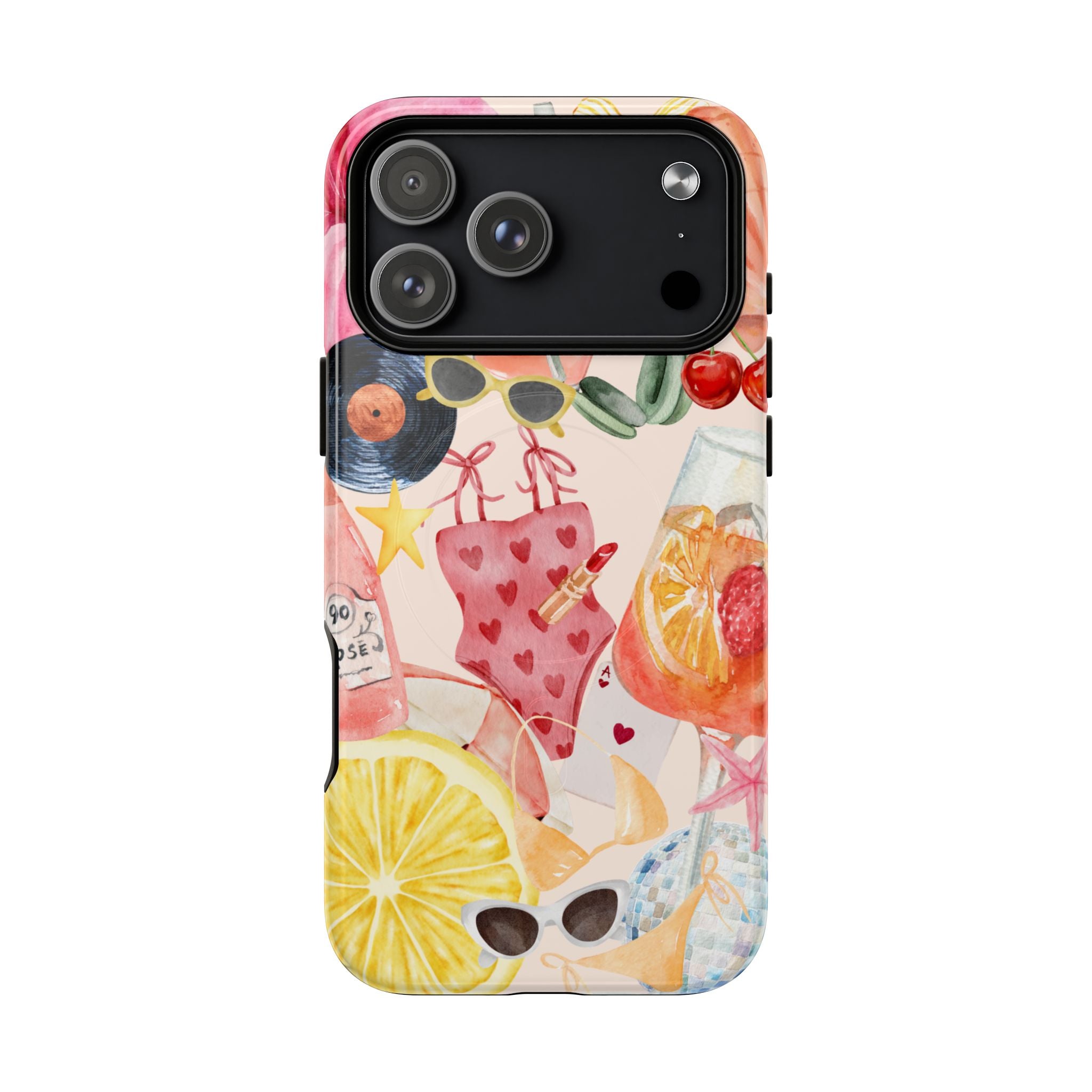 Tropical Summer Phone Case – Beach Drinks & Swimwear Magnetic Tough Case