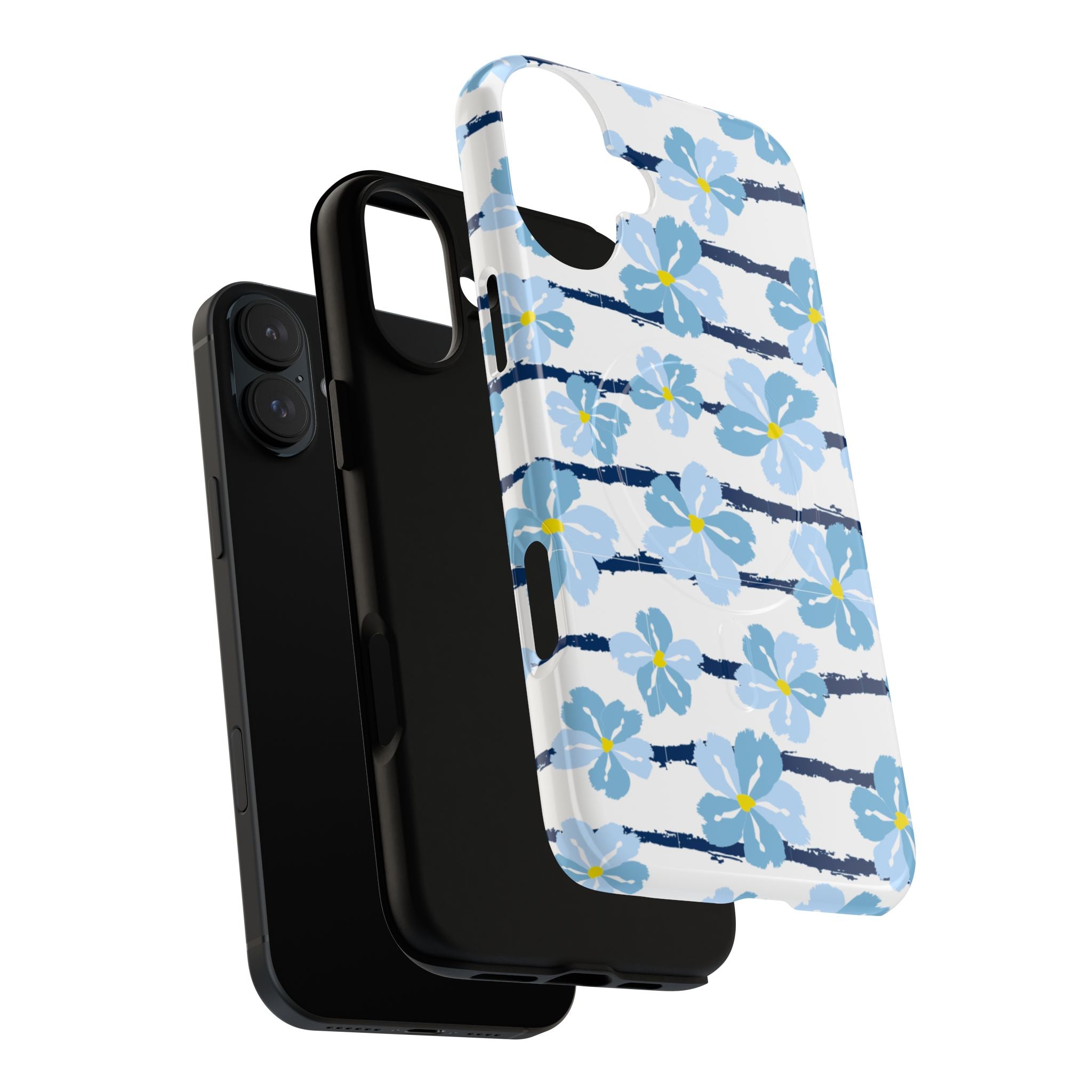 Floral Blue Tie-Dye Tough Magnetic Phone Case