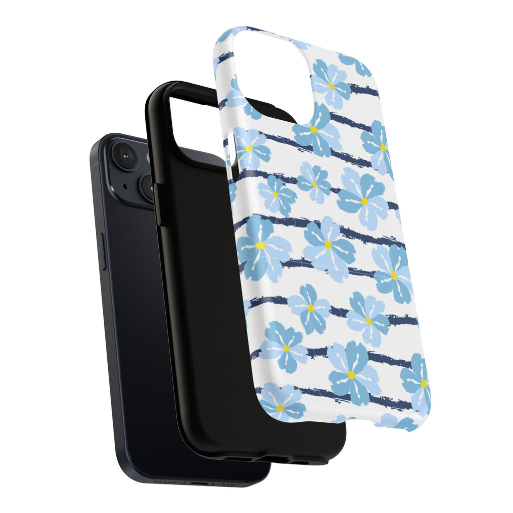 Floral Blue Tie-Dye Tough Magnetic Phone Case