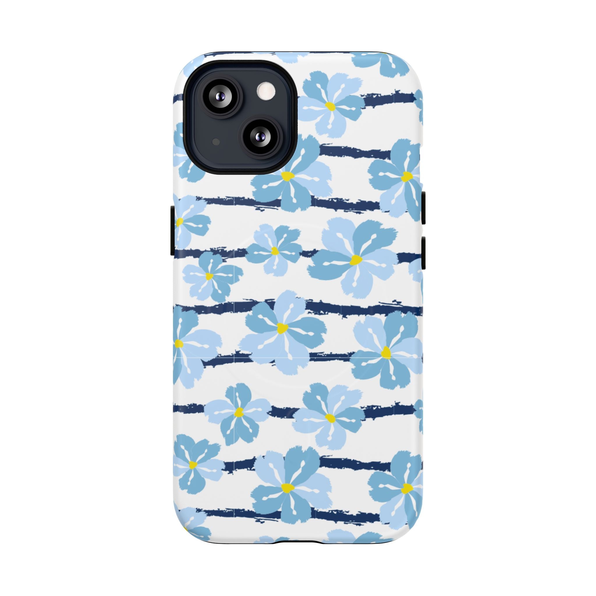 Floral Blue Tie-Dye Tough Magnetic Phone Case