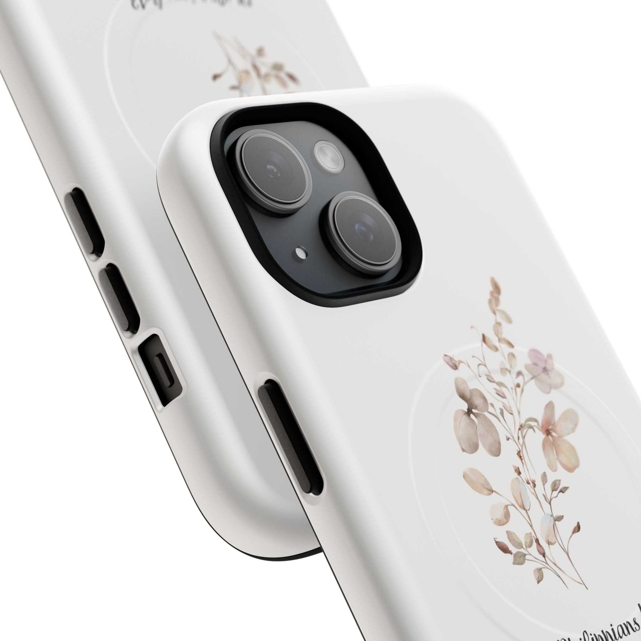Floral Scripture Tough Magnetic Phone Case — “I Can Do All Things” Philippians 4:13