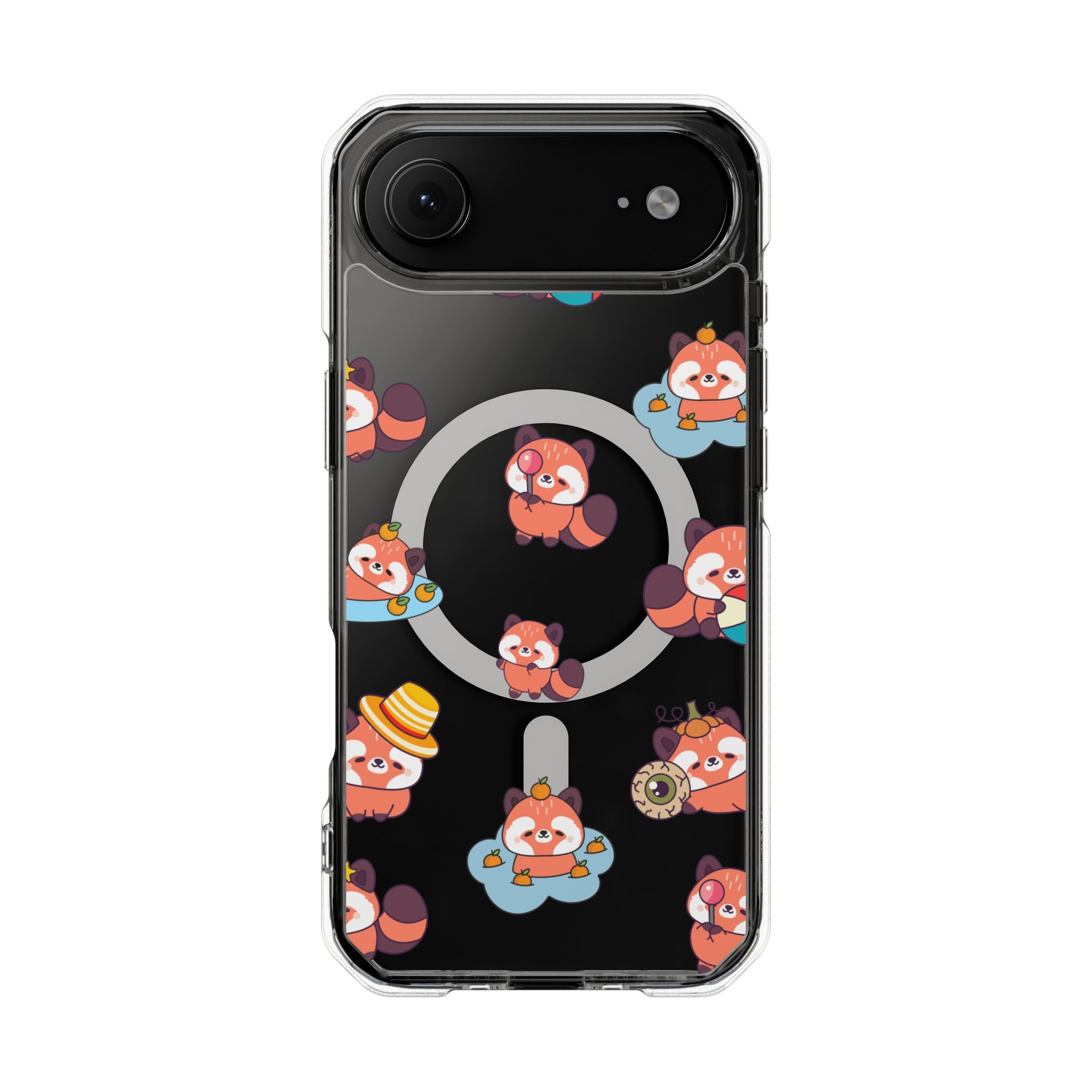 Red Panda Pattern Clear MagSafe Phone Case — Magnetic Protective Case