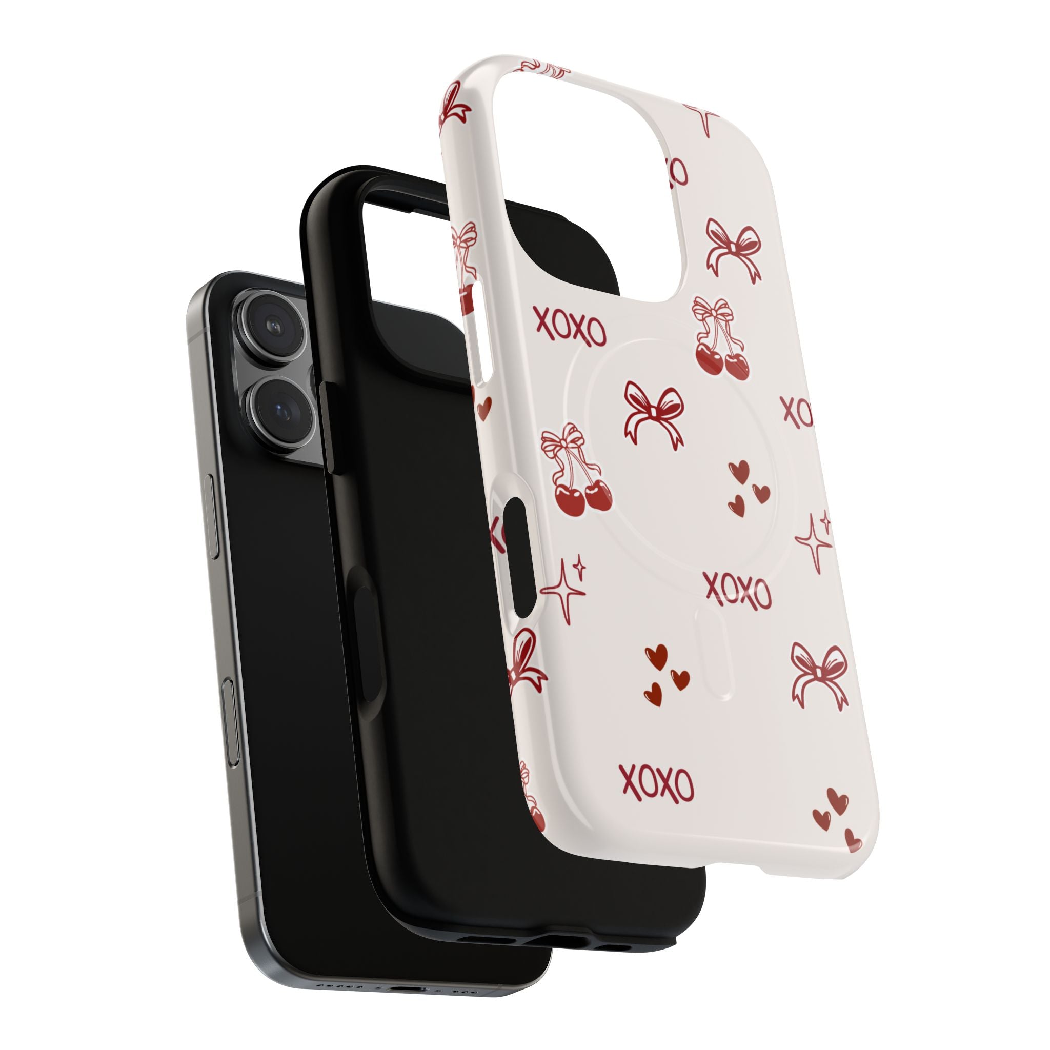 Pink Checker Heart Phone Case — Cute Protective Magnetic Case