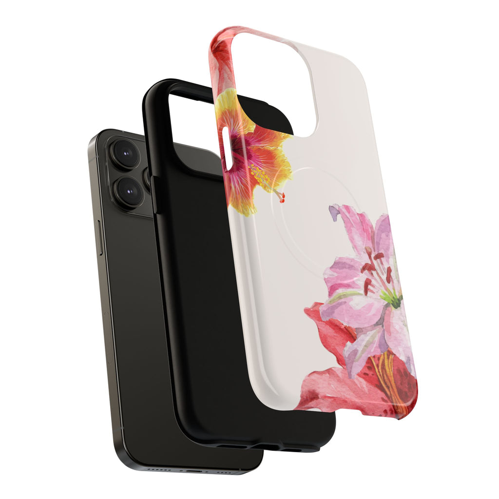 Floral Tough Magnetic Phone Case — Pink Lily Protection