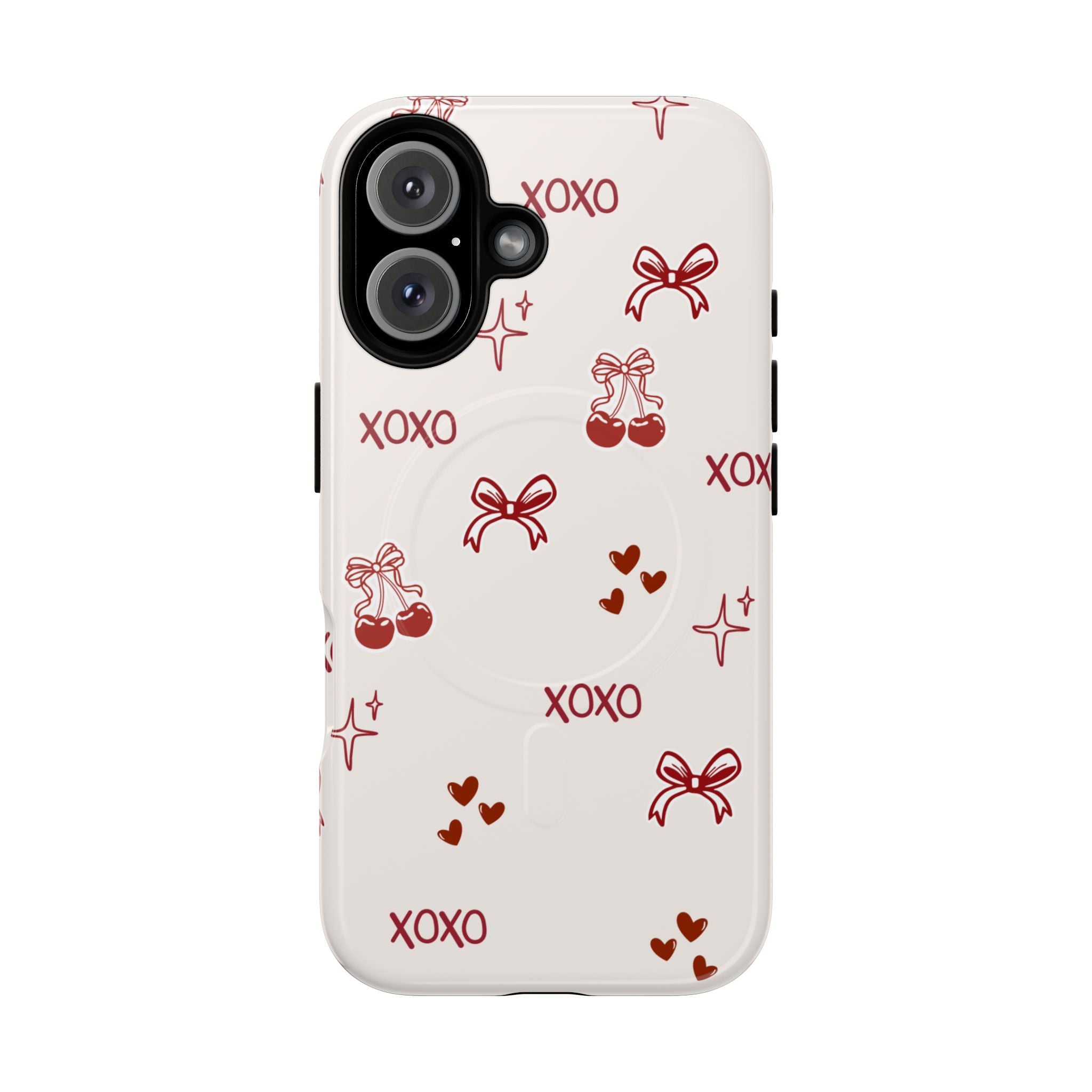 Pink Checker Heart Phone Case — Cute Protective Magnetic Case