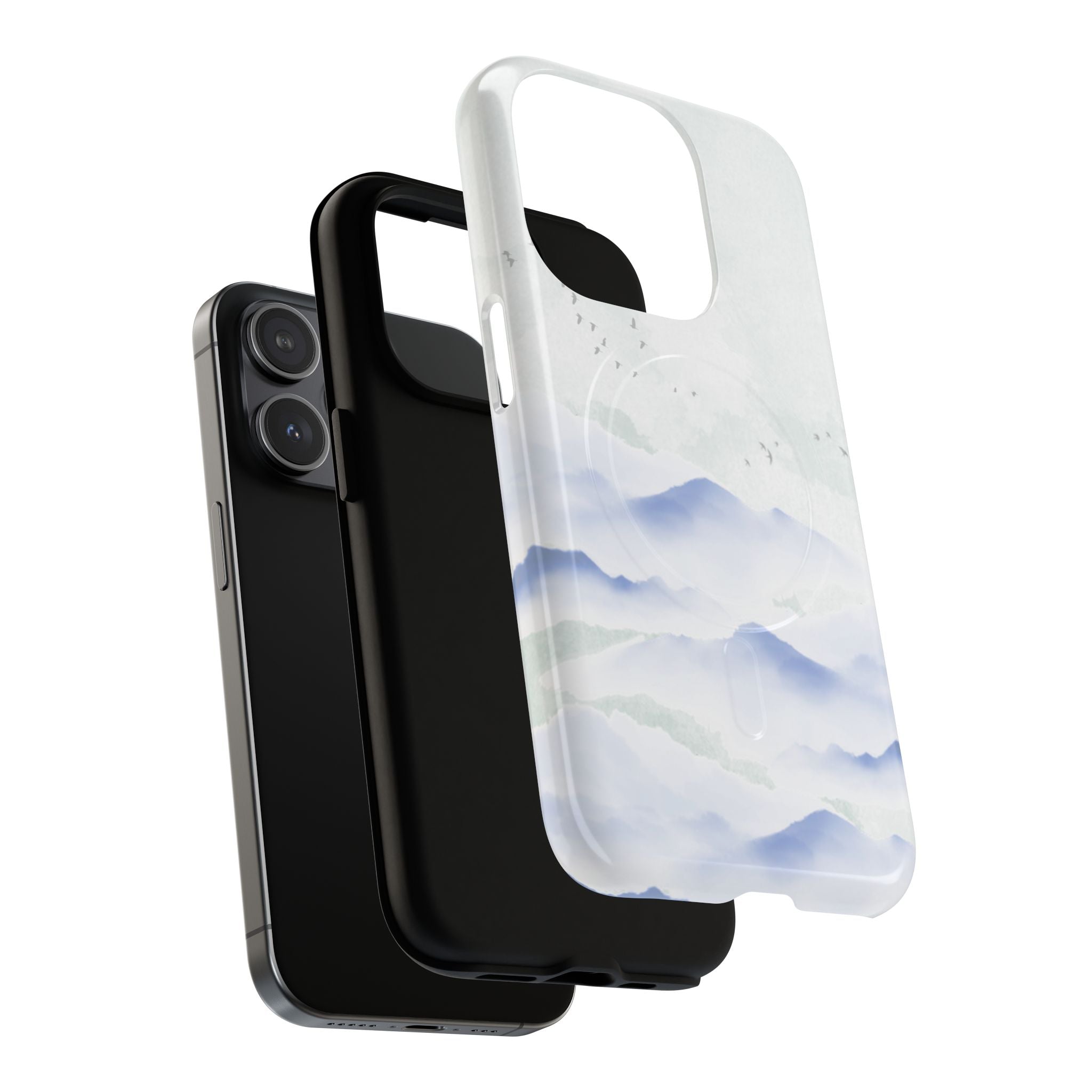 Magnetic Tough Phone Case — Serene Watercolor Mountain Design