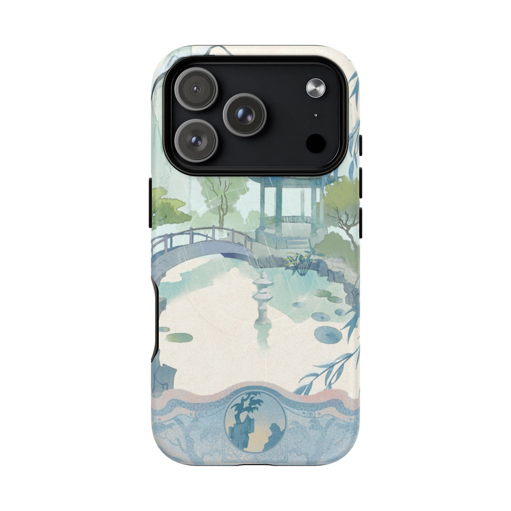 Serene Pagoda Tough Magnetic Phone Case – Watercolor Zen Garden Protection