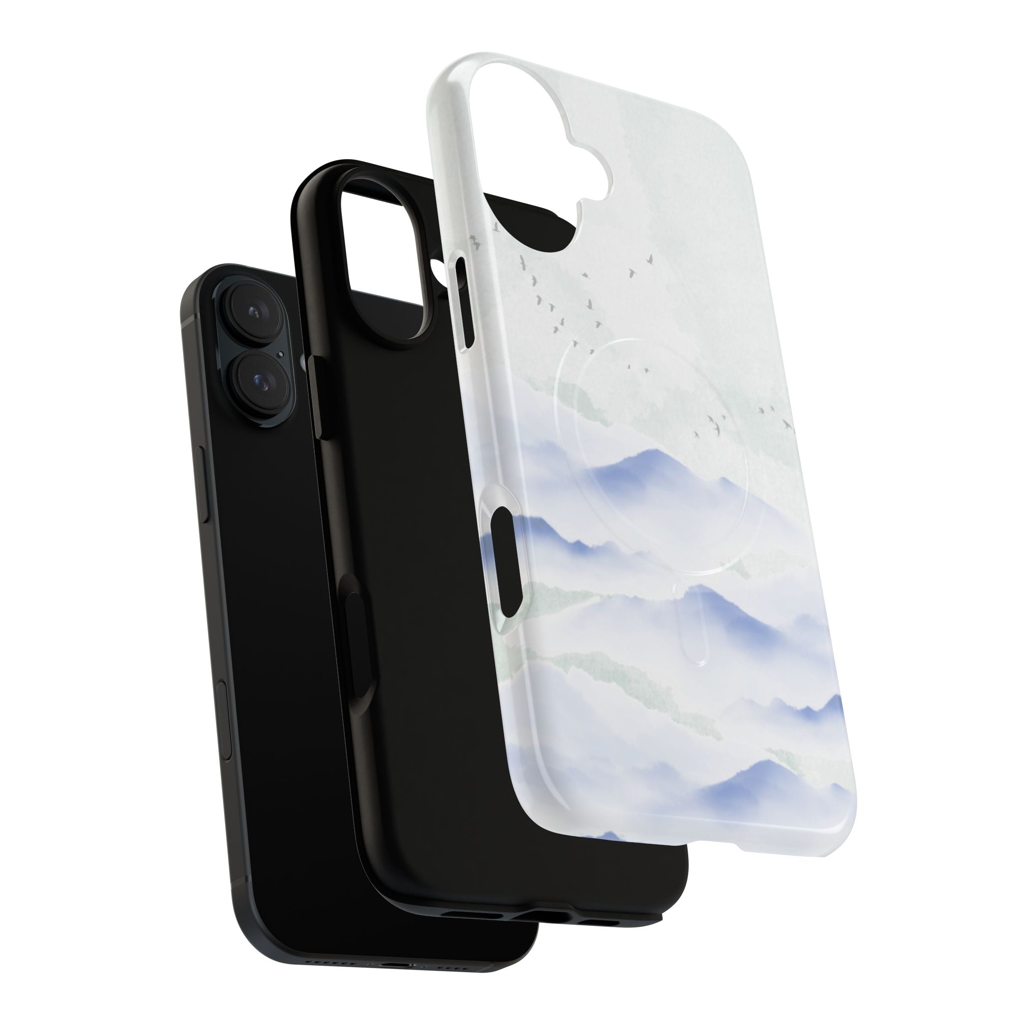 Magnetic Tough Phone Case — Serene Watercolor Mountain Design