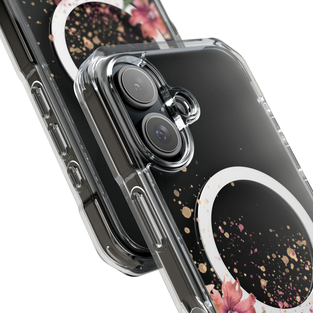 MagSafe Clear Phone Case — Pink Floral Protective Case